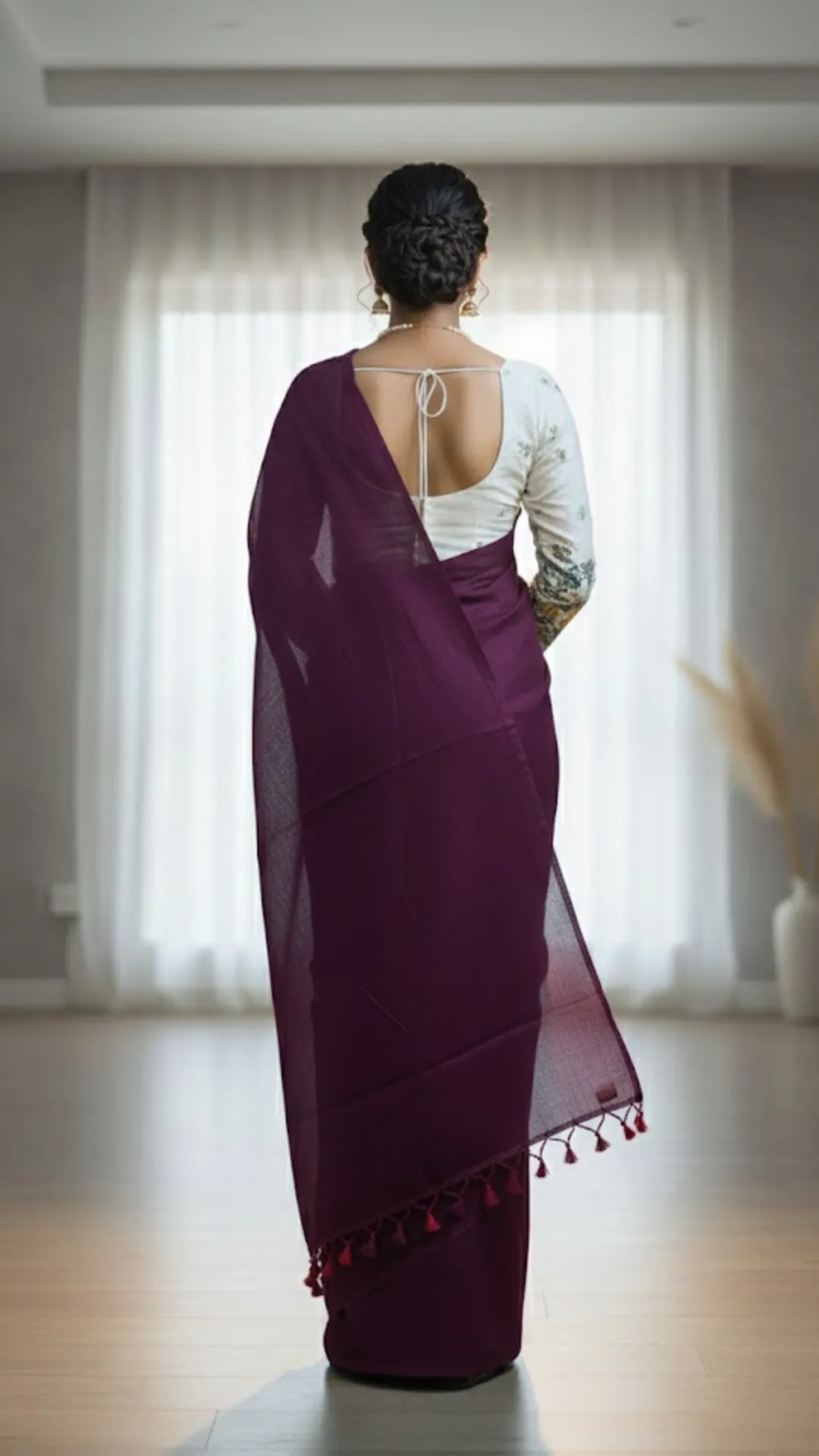 Pastel Fancy Khadi Cotton Saree with Contrast Printed Blouse