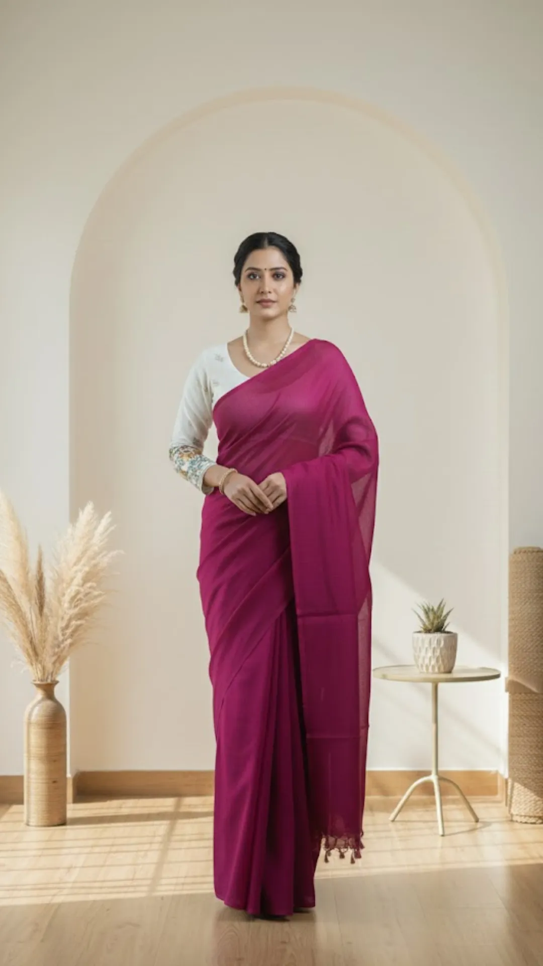 Pastel Fancy Khadi Cotton Saree with Contrast Printed Blouse