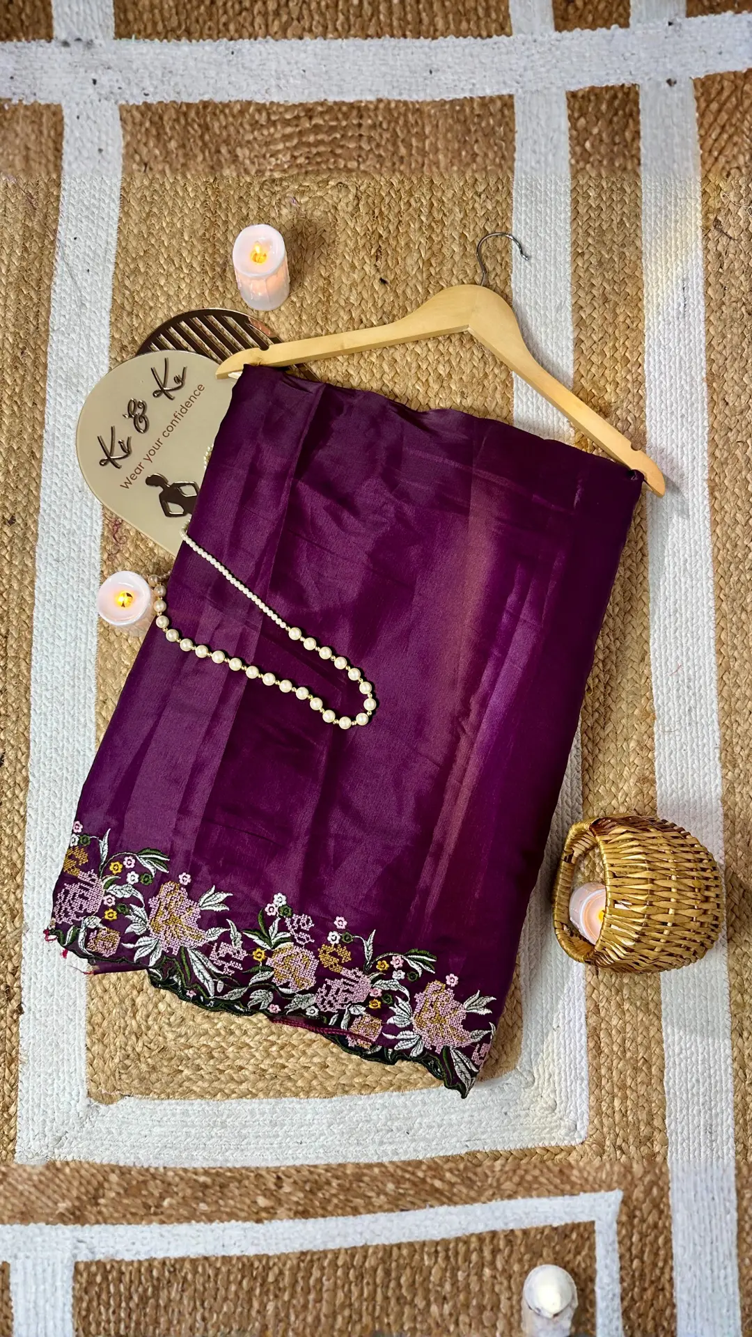 Magenta and Black color fancy tussar silk saree with embroidery  cutwork border