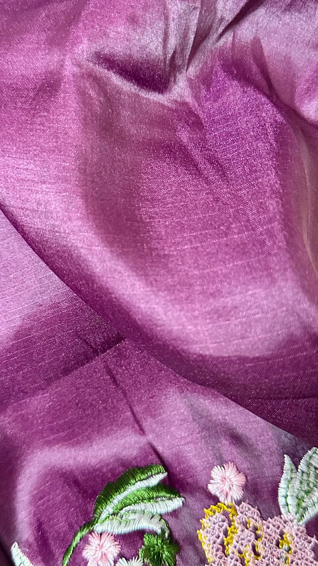 Magenta and Black color fancy tussar silk saree with embroidery cutwork border