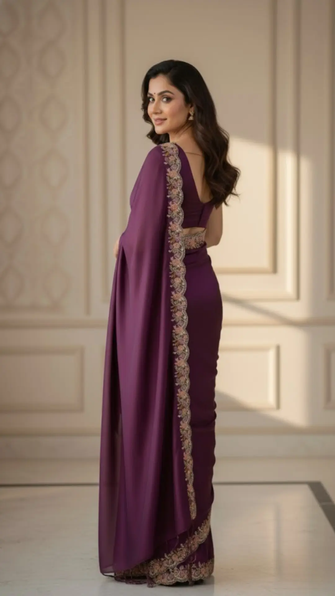 Magenta and Black color fancy tussar silk saree with embroidery cutwork border