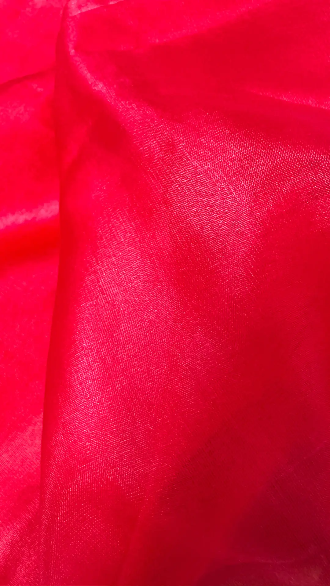 Deep Red Soft Organza Silk Saree with Elegant Foil Print Zari Border