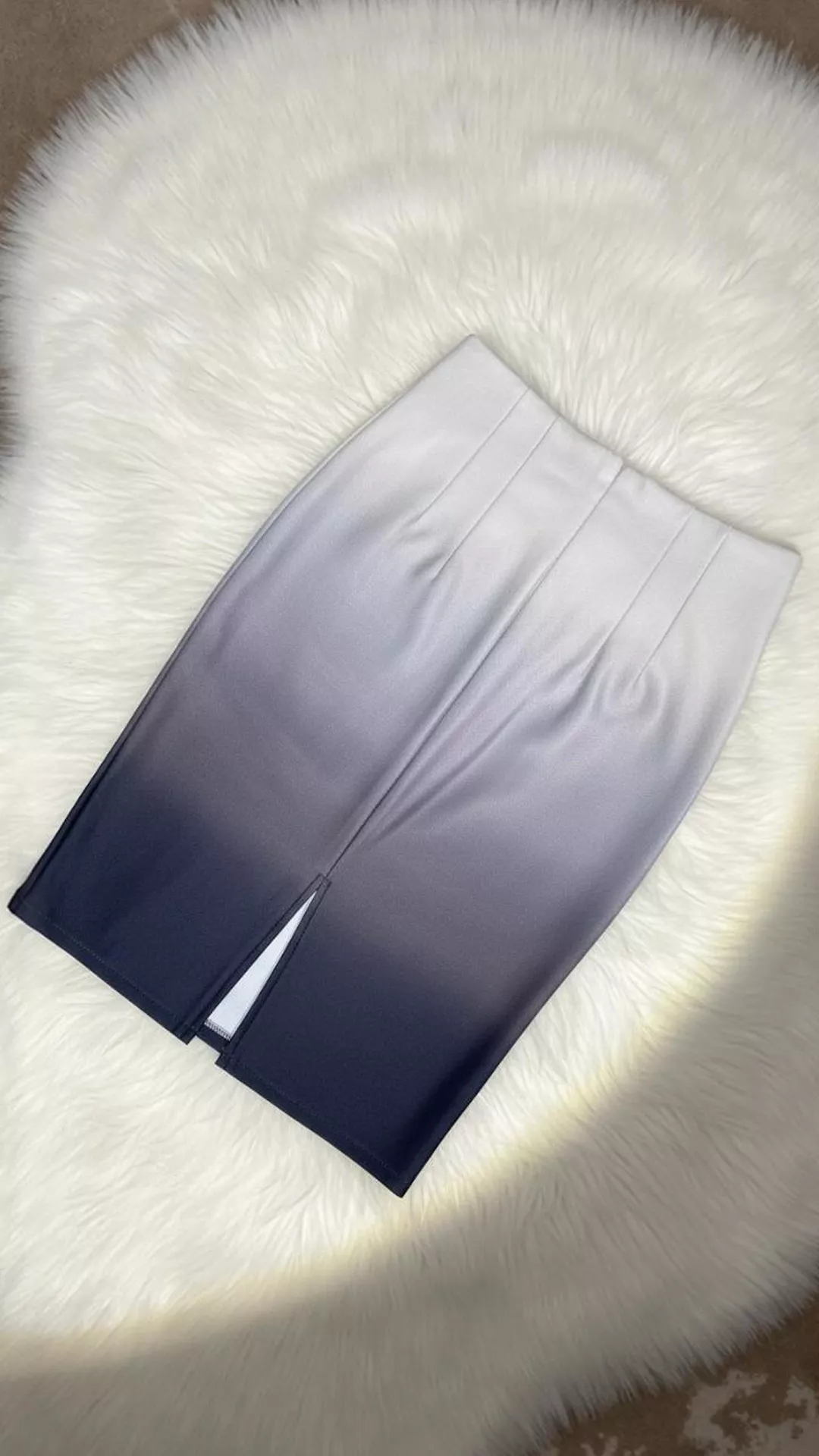 Ombre High-Waist Pencil Skirt with Straps