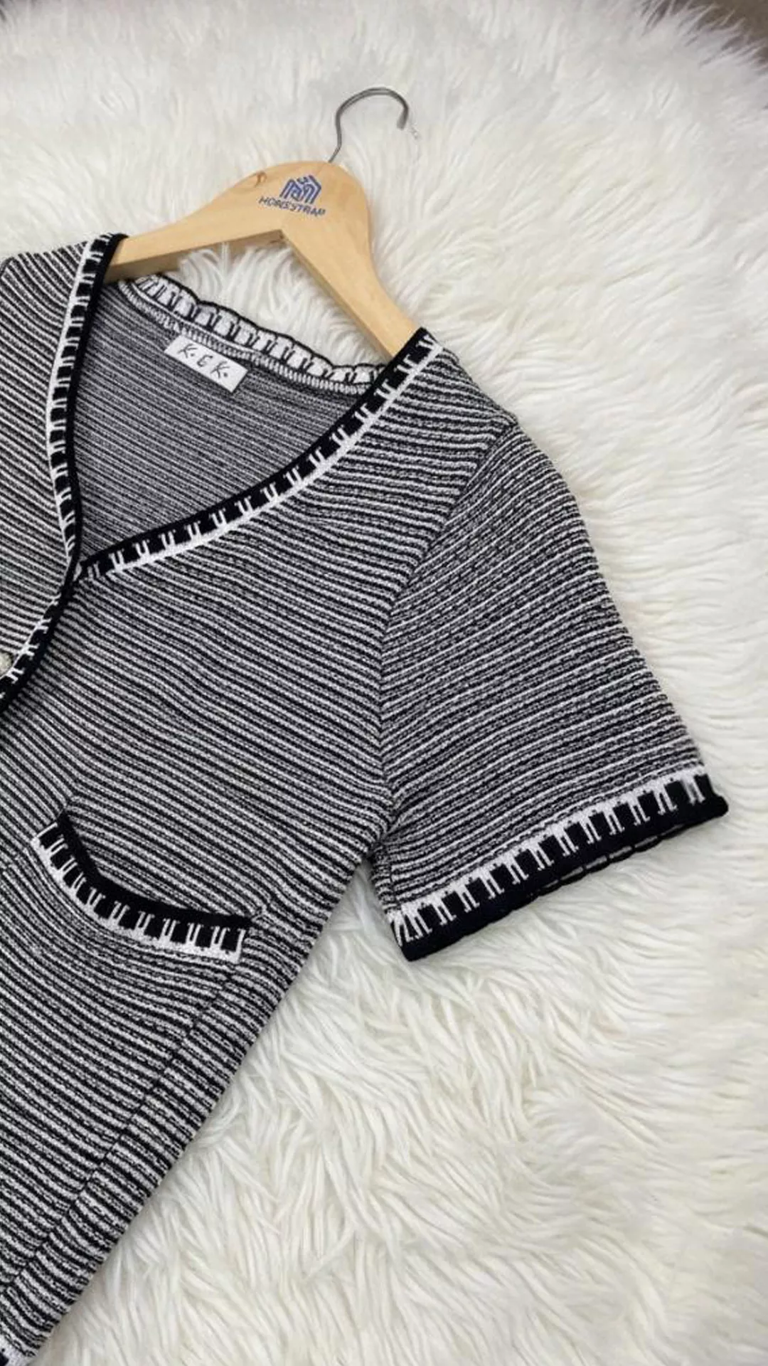 Chic Black White Knit Co-ord Set - Cropped Cardigan Wide-Leg Pants