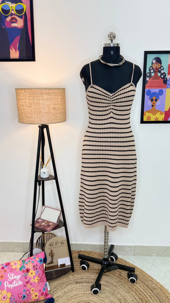 Image of Striped Knit Dress