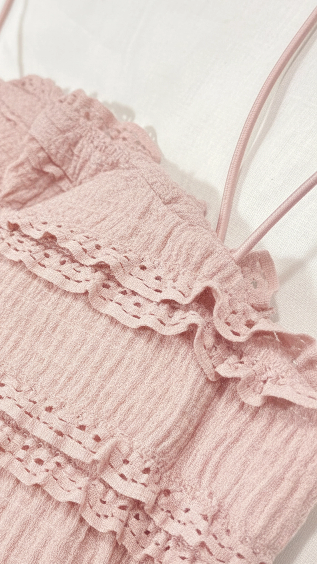 Glamorous Textured Ruffle Maxi Dress with Slit - Spaghetti Straps