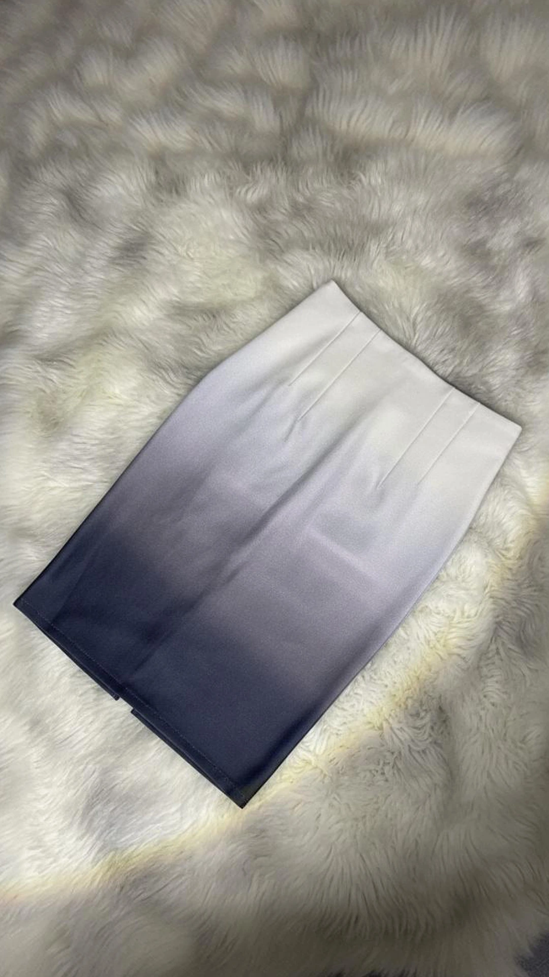 Ombre High-Waist Pencil Skirt with Straps