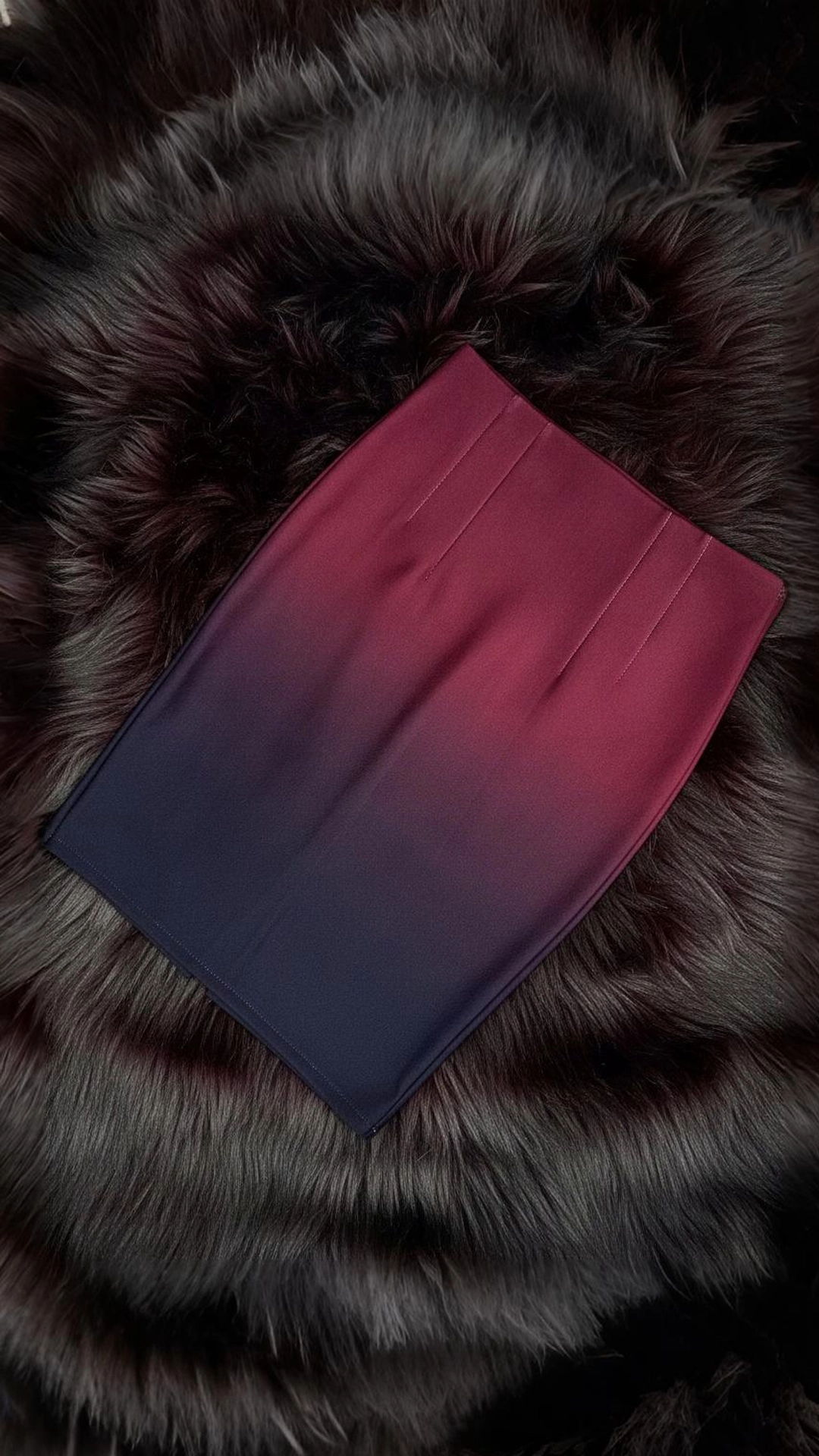 Ombre High-Waist Pencil Skirt with Straps