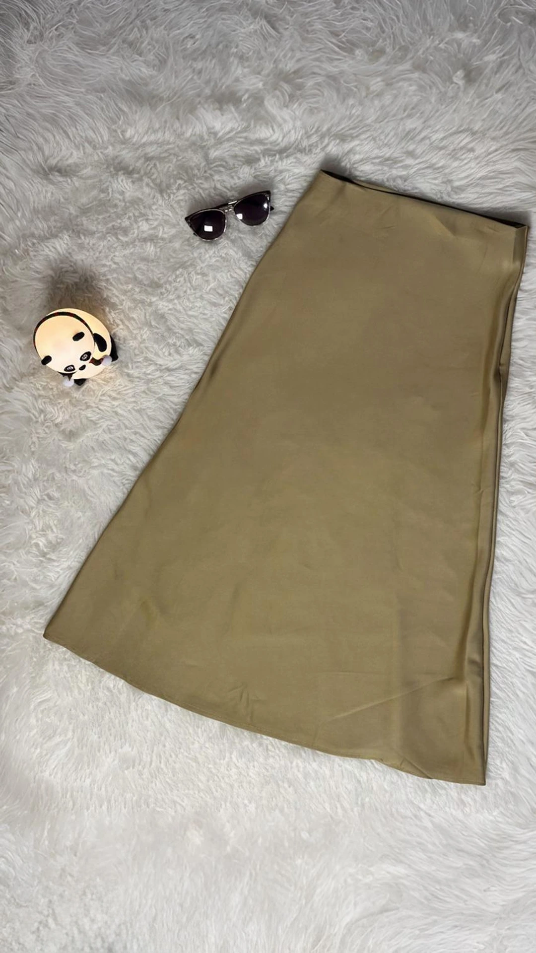 Elegant Silky Satin Slip Midi Skirt - High-Waist Flowy Fit