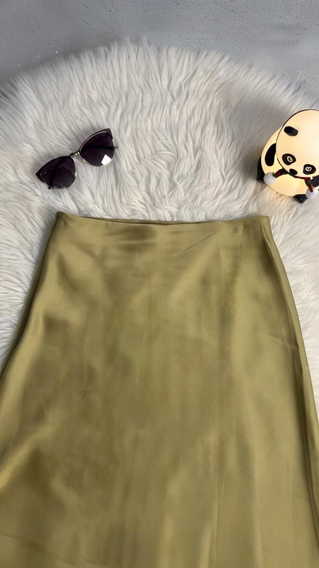 Elegant Silky Satin Slip Midi Skirt - High-Waist Flowy Fit