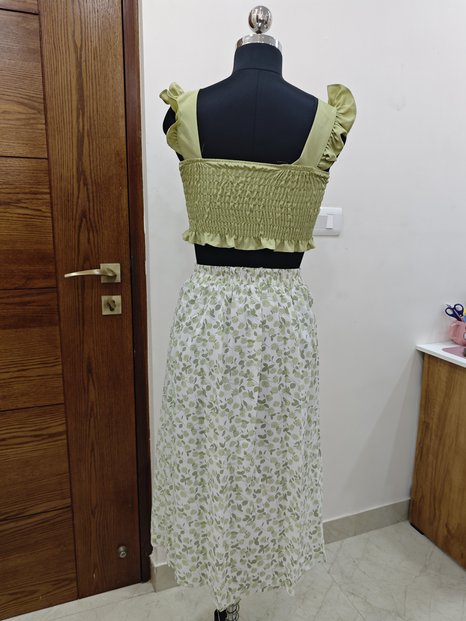 Sage Meadow Buttoned Midi Skirt