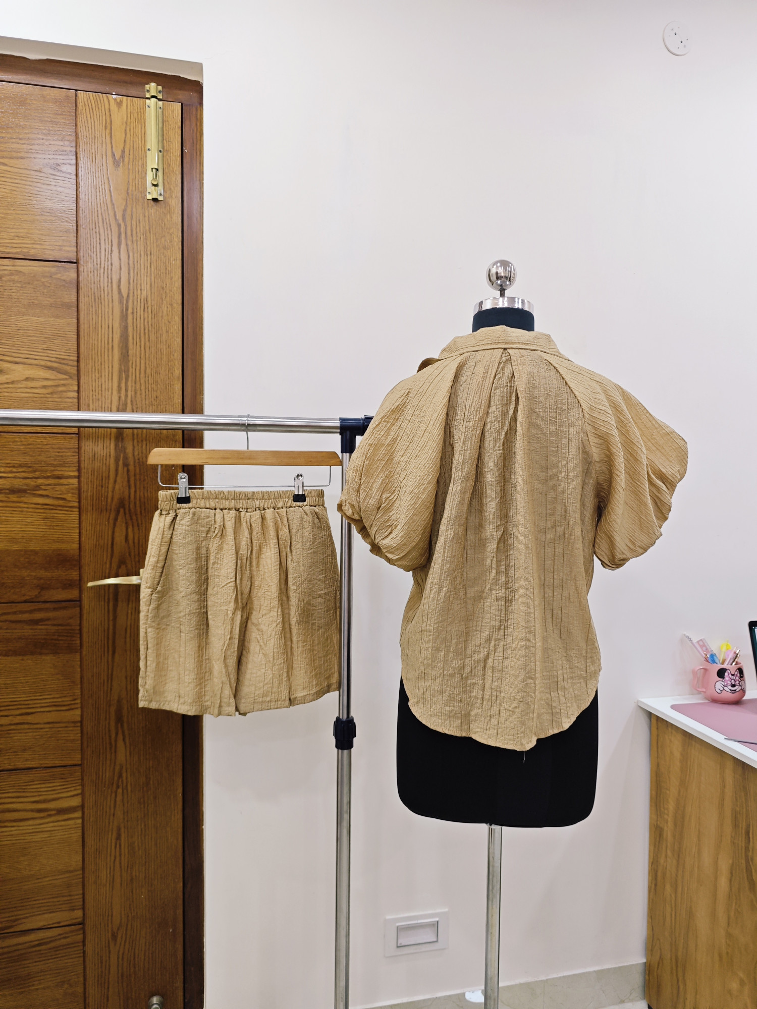 Lunara Bow Detail Shirt Shorts Co-ord Set