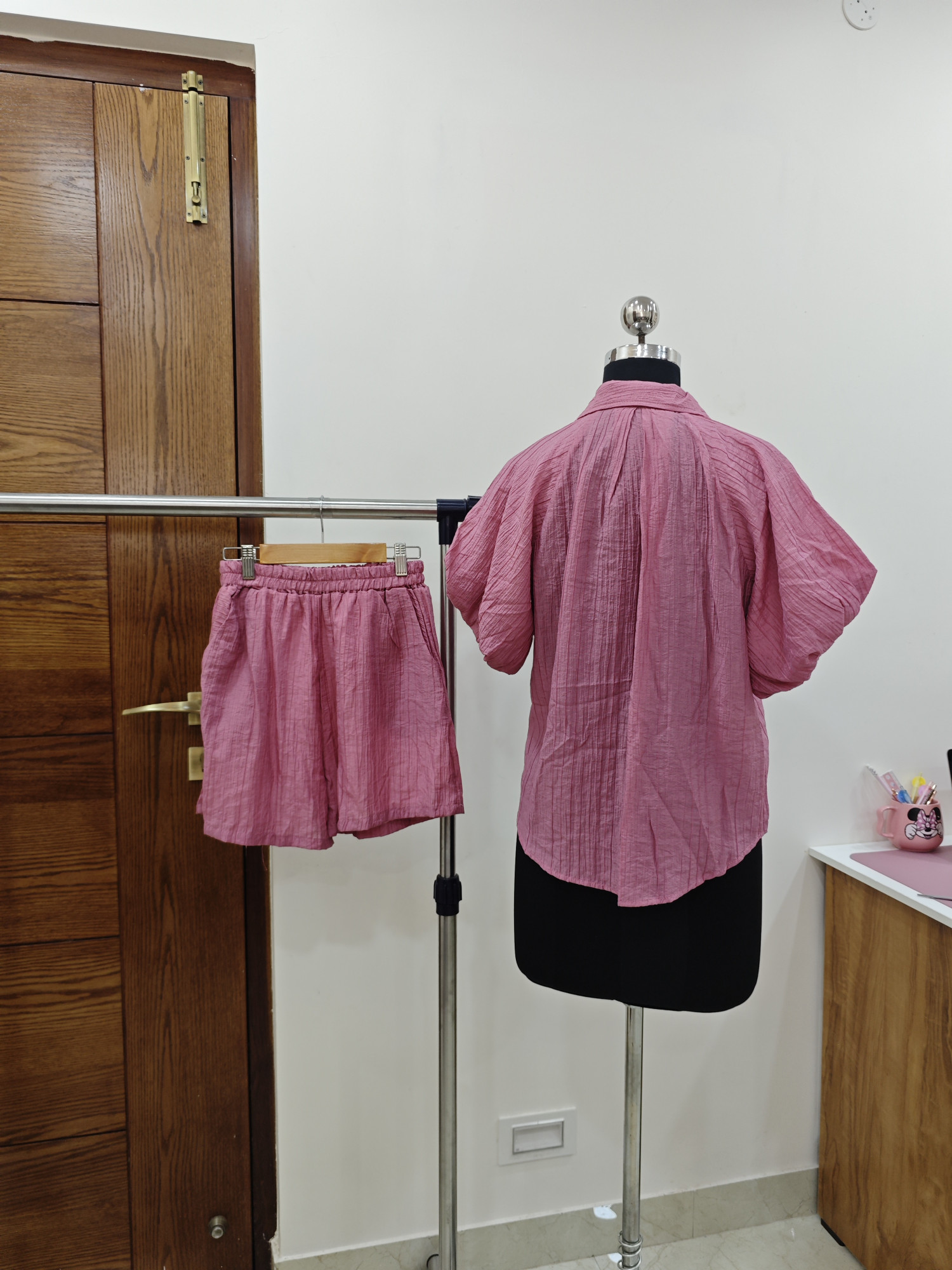 Lunara Bow Detail Shirt  Shorts Co-ord Set
