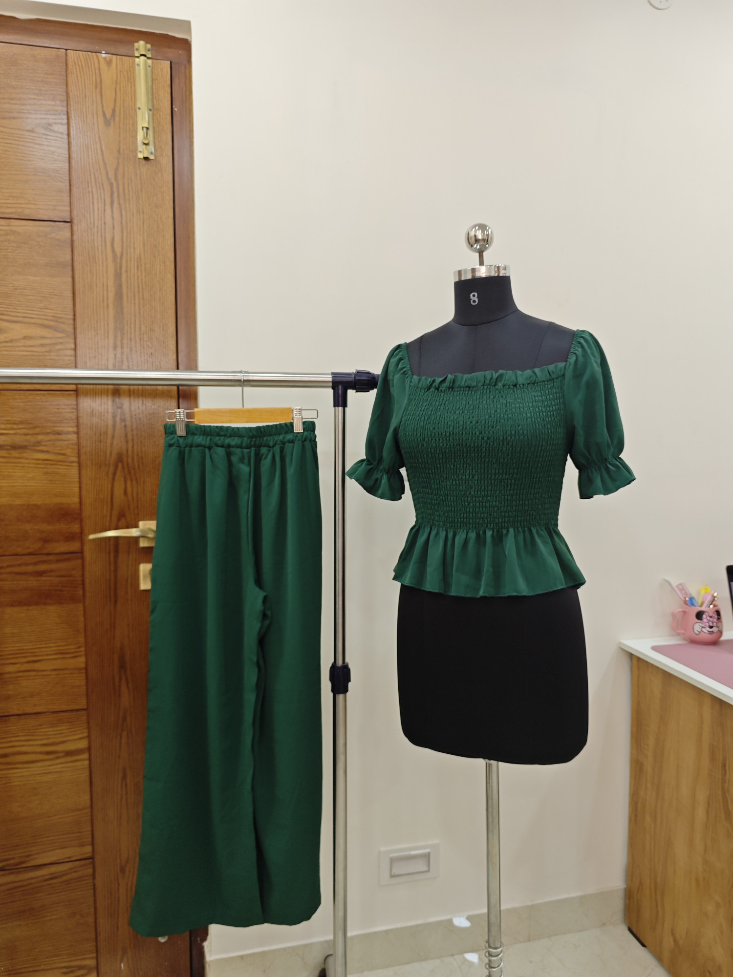 Veloura Smocked Peplum Co-ord Set