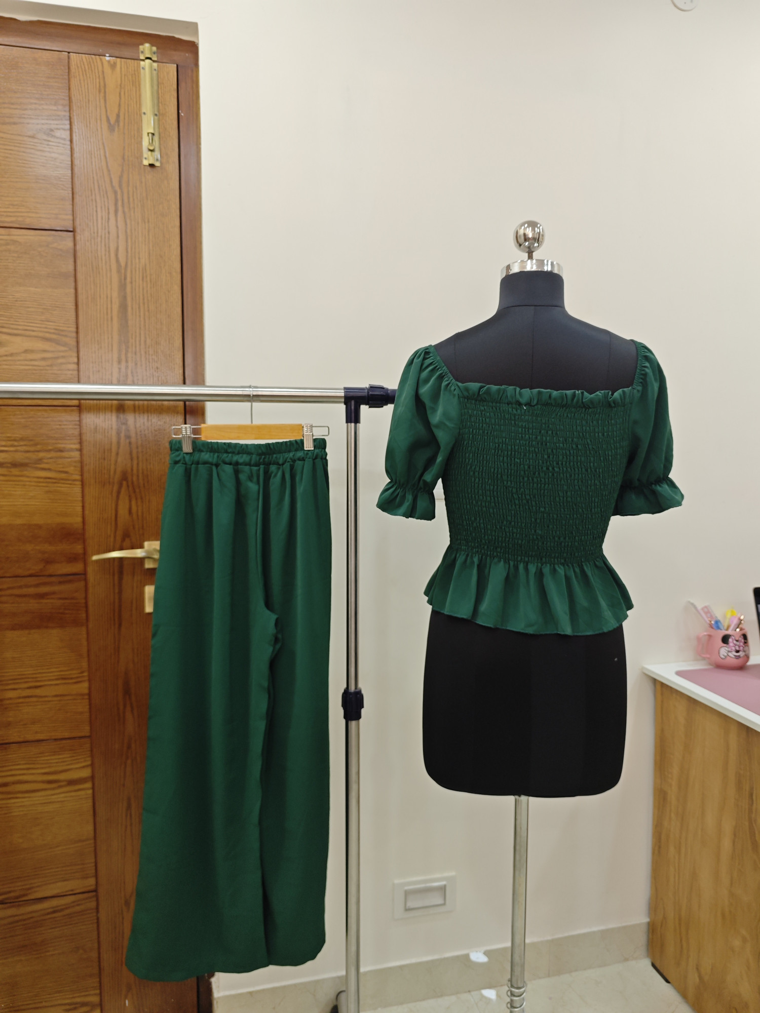 Veloura Smocked Peplum Co-ord Set