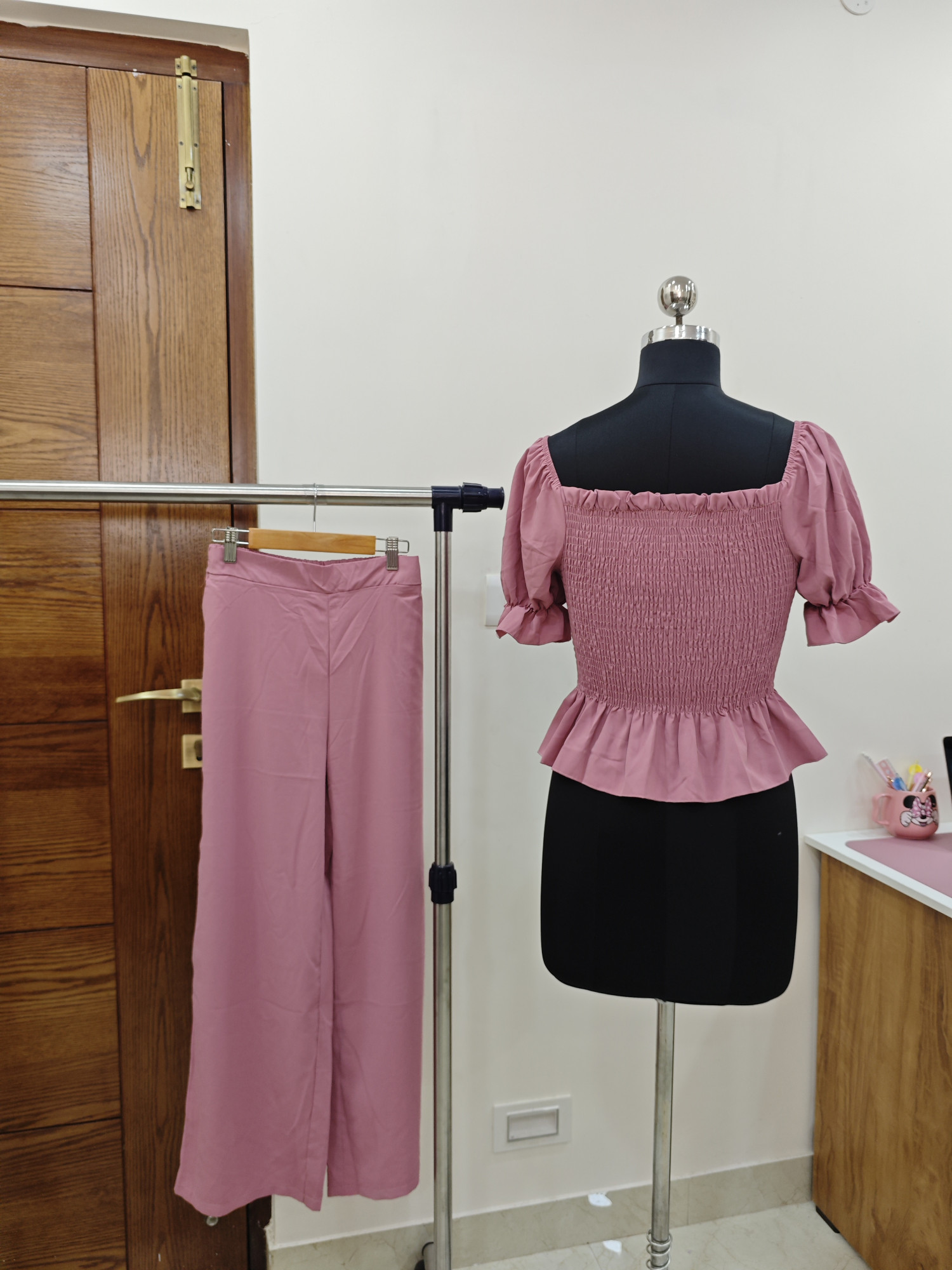 Veloura Smocked Peplum Co-ord Set