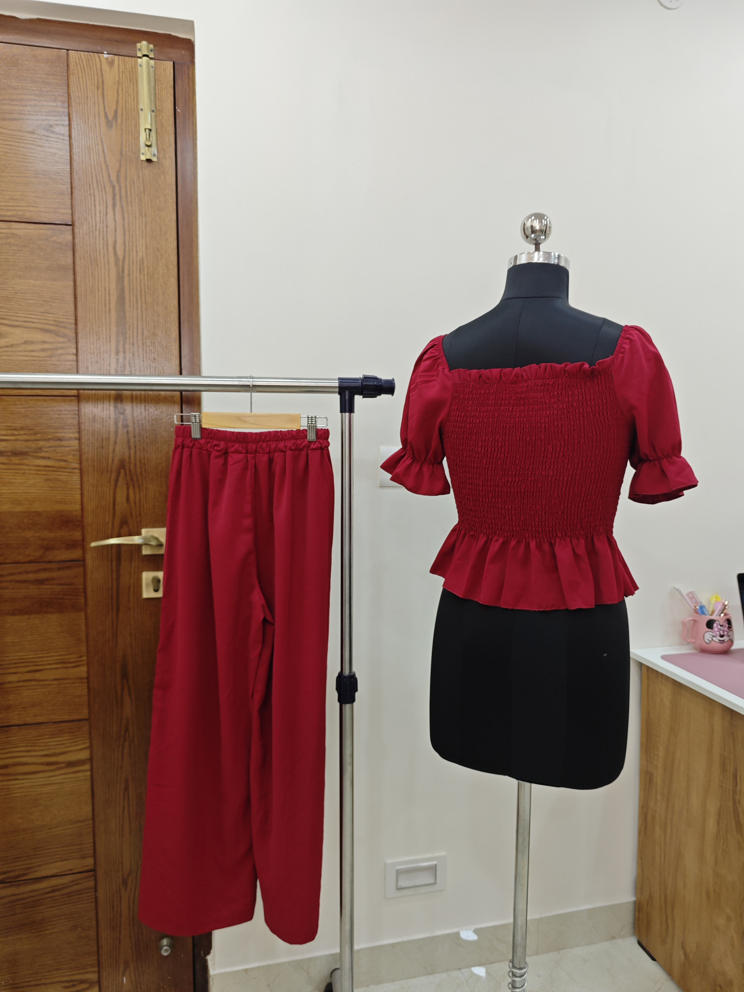 Veloura Smocked Peplum Co-ord Set