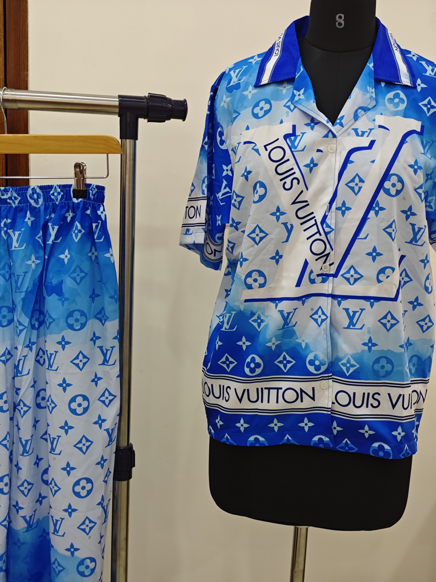 Azure Luxe Monogram Co-Ord Set