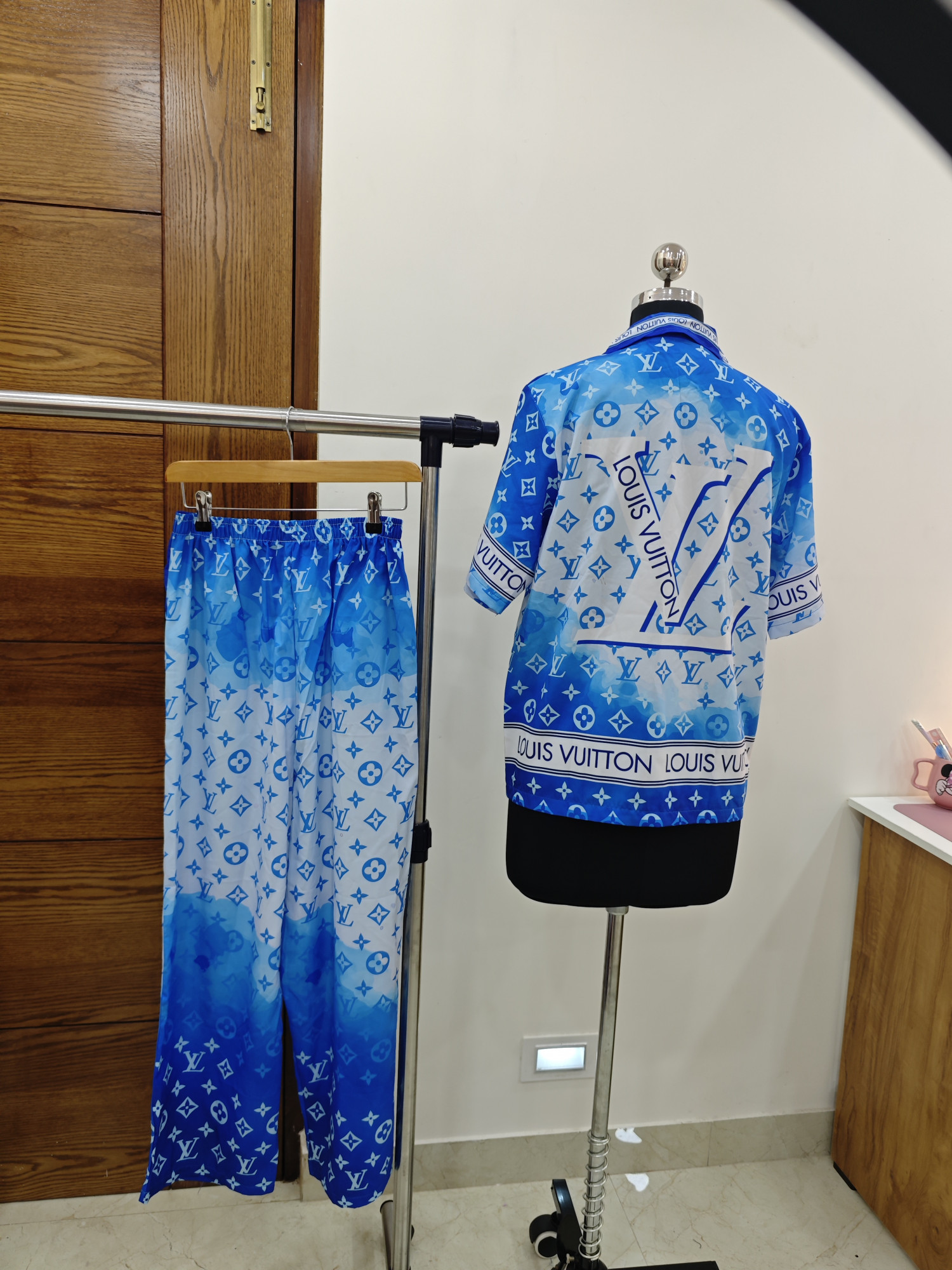 Azure Luxe Monogram Co-Ord Set