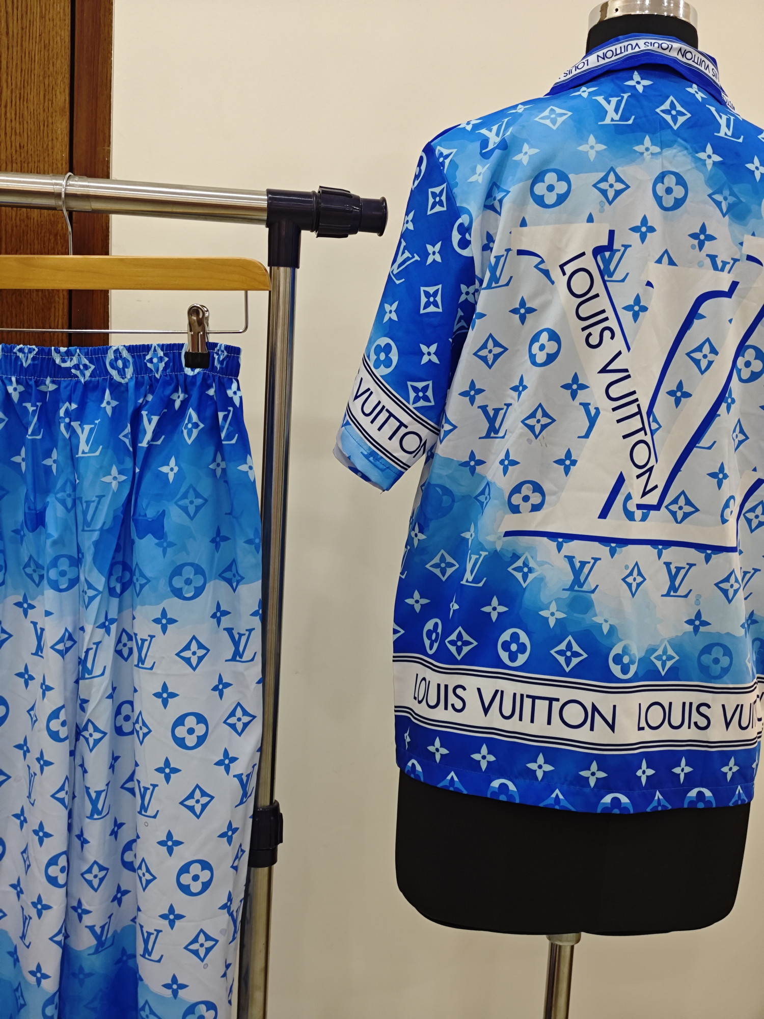 Azure Luxe Monogram Co-Ord Set