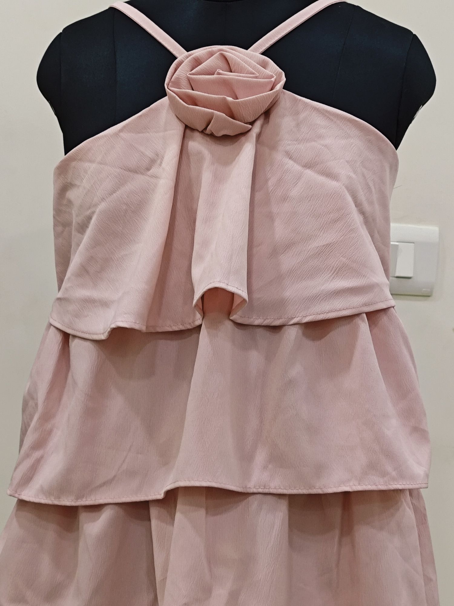 Tropical Rose Ruffle Dress