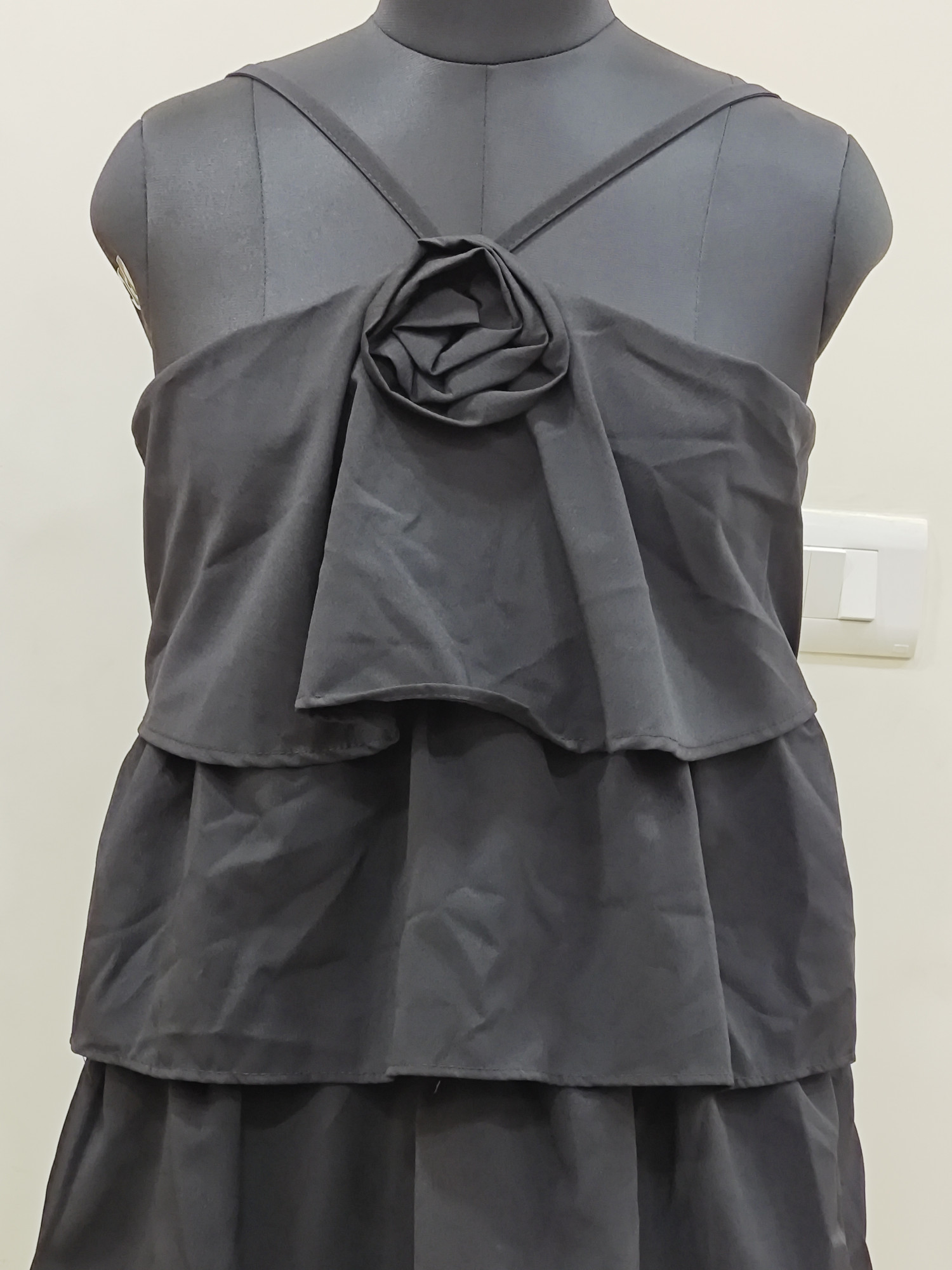 Tropical Rose Ruffle Dress