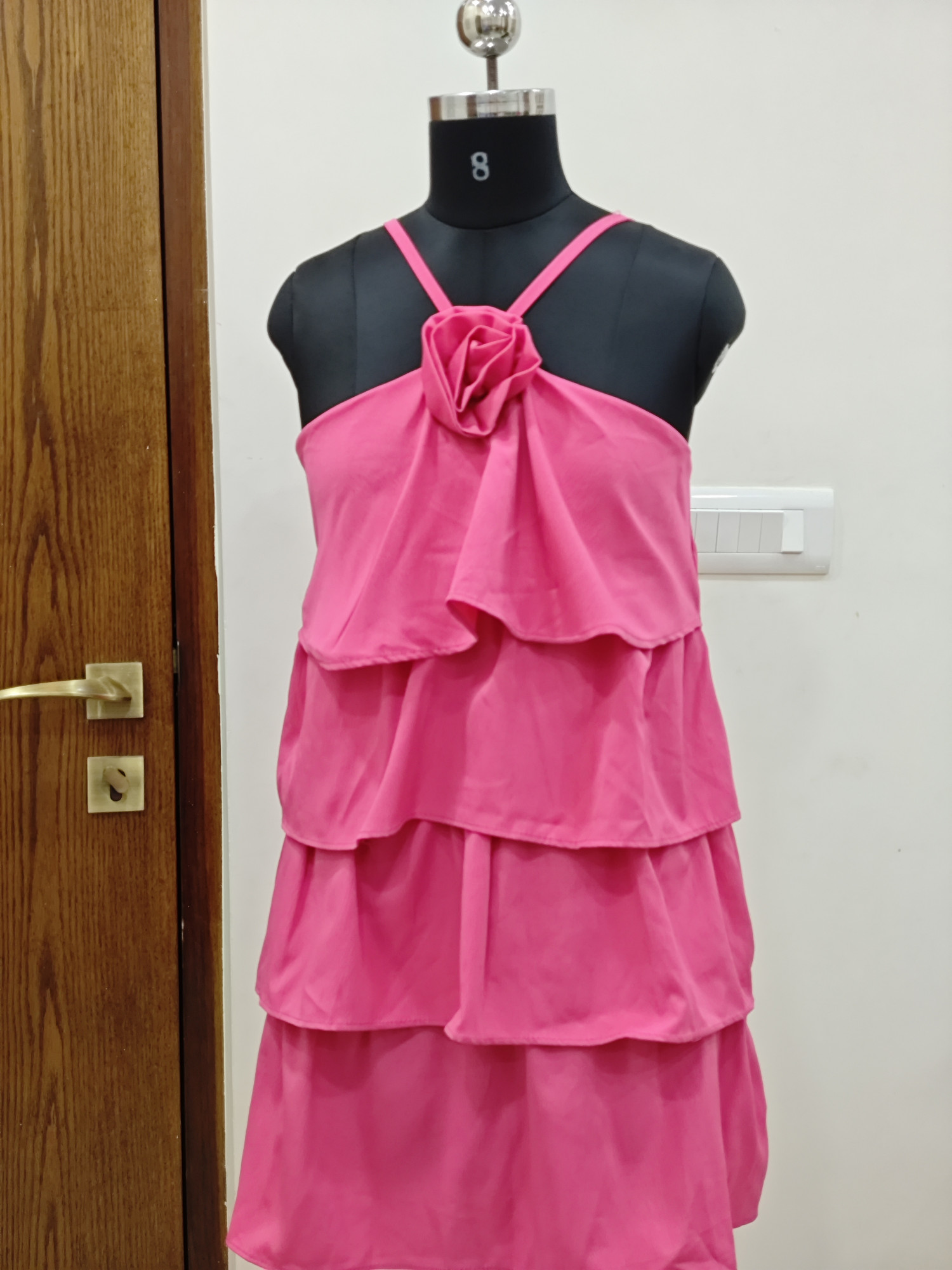 Tropical Rose Ruffle Dress