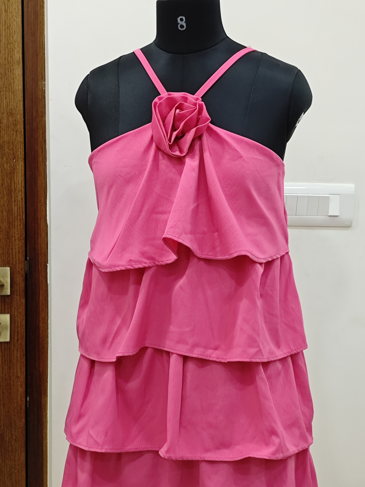 Tropical Rose Ruffle Dress