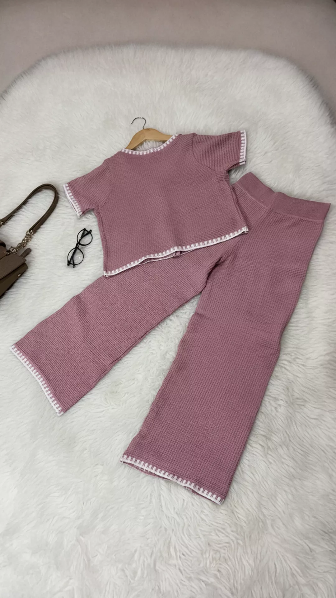 Trendy Pastel Pink Abstract Co-ord Set for Women - Effortless Style