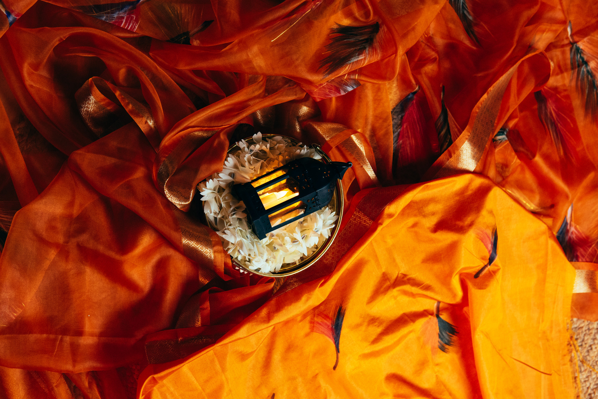 Deep Red Soft Organza Silk Saree with Elegant Foil Print  Zari Border