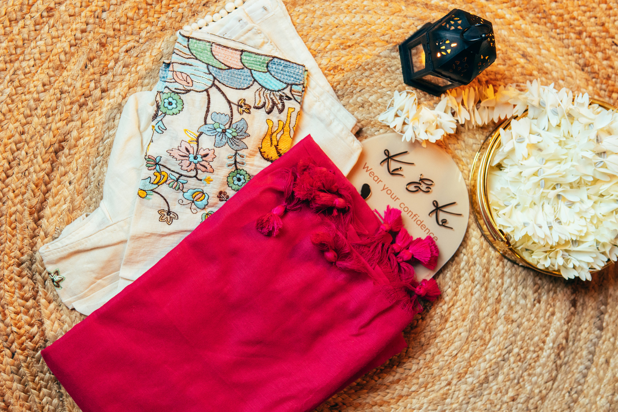 Pink Khadi Cotton Saree with Khadi Cotton Ready made Blouse