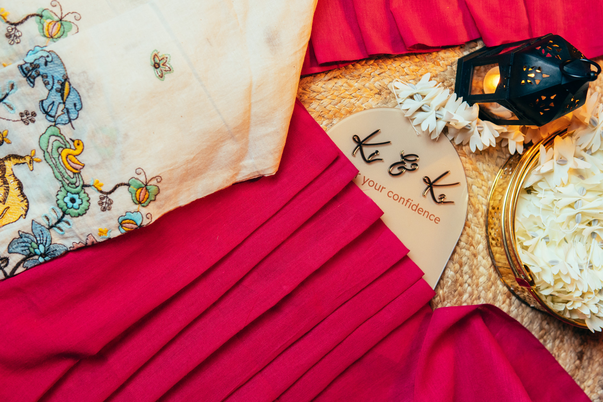 Pink Khadi Cotton Saree with Khadi Cotton Ready made Blouse