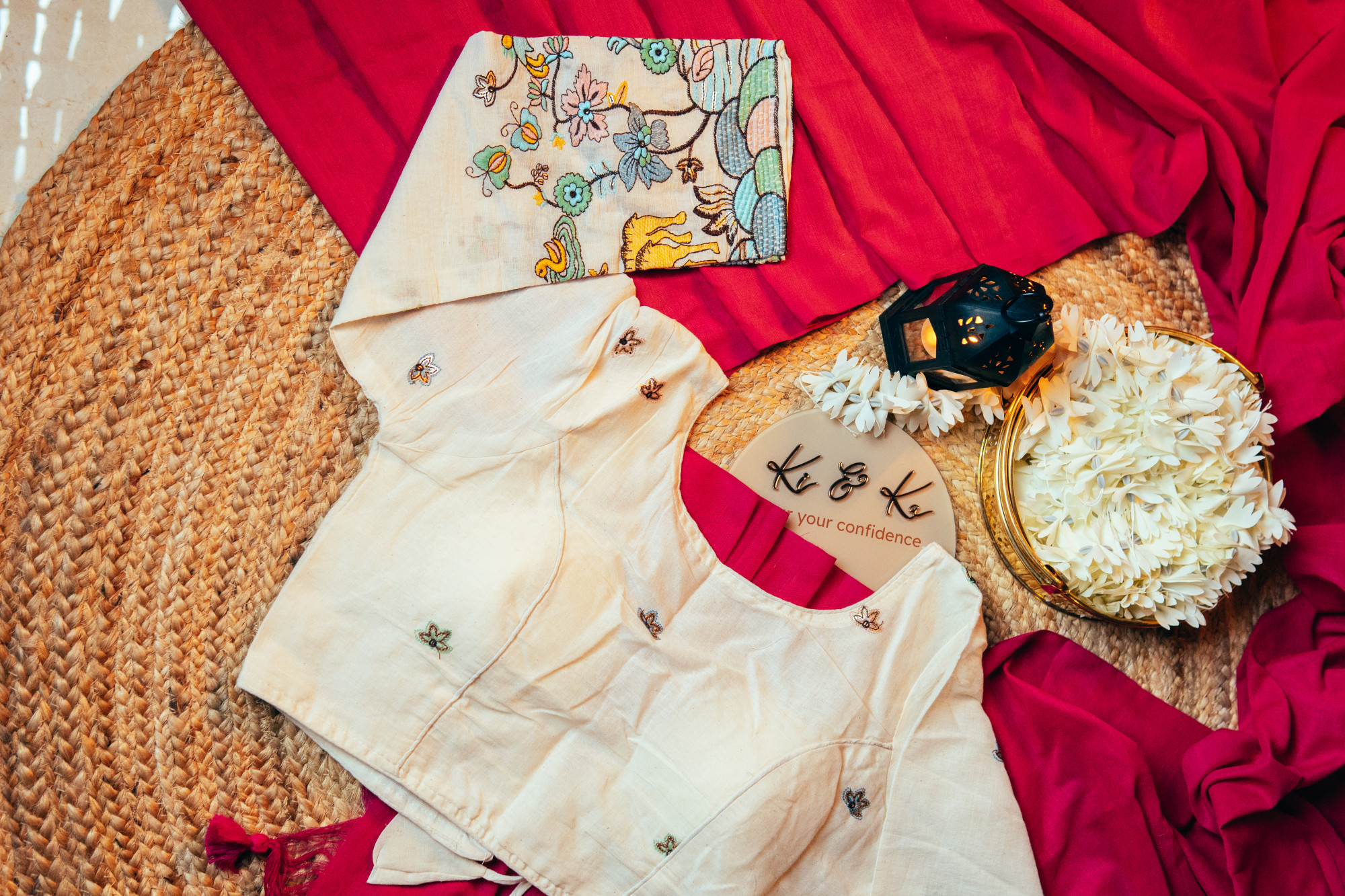 Pink Khadi Cotton Saree with Khadi Cotton Ready made Blouse