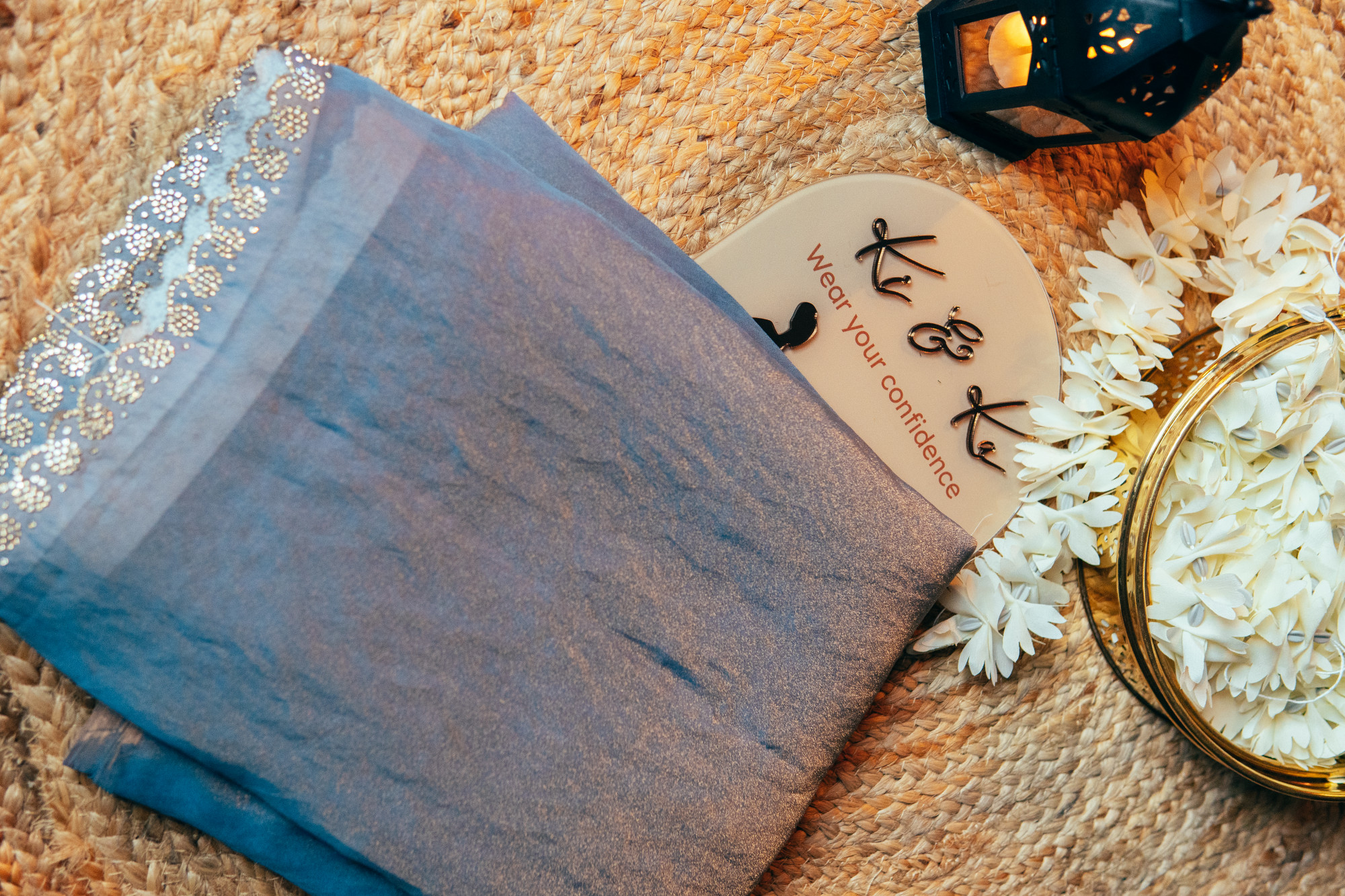 Midnight aurora space silk saree