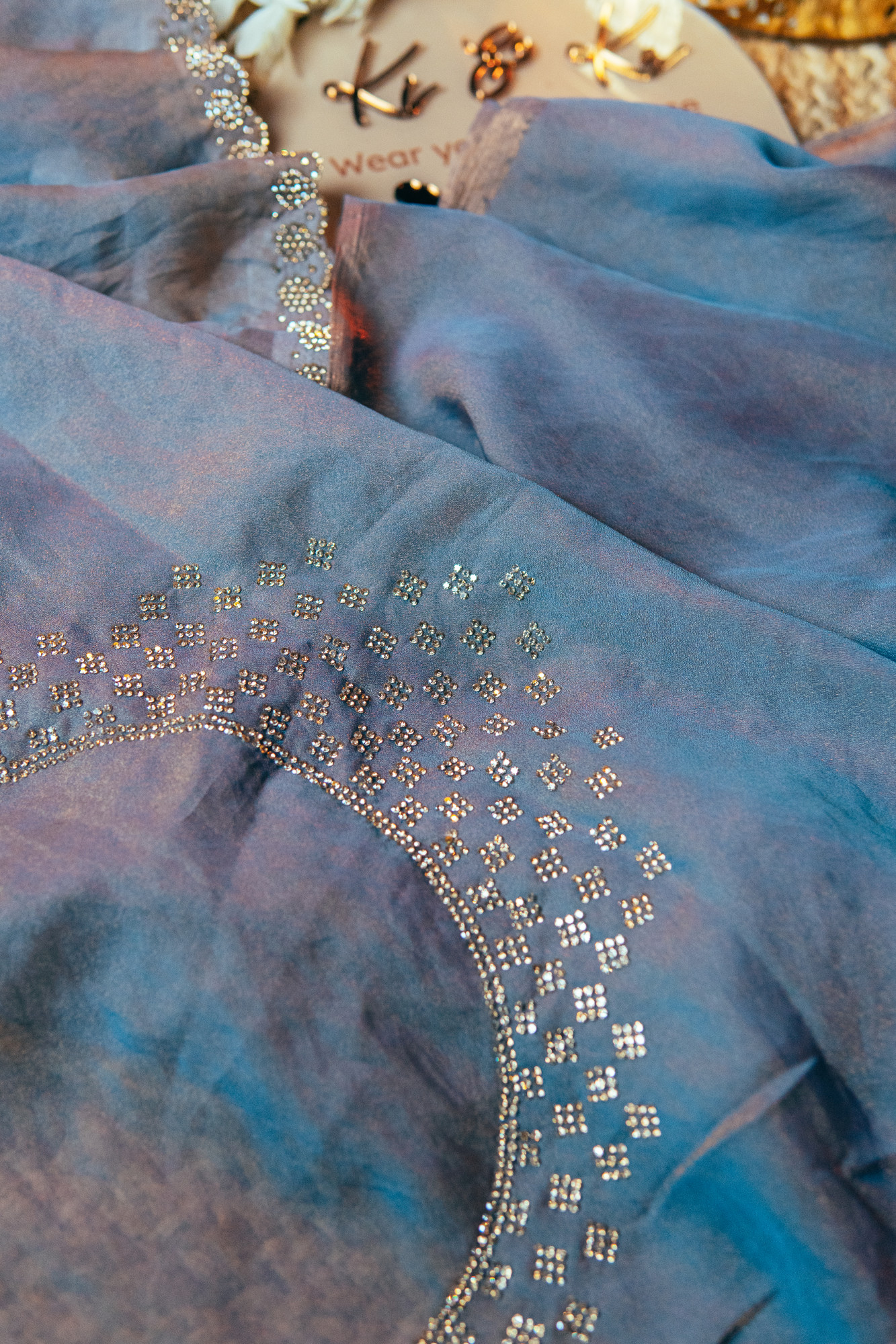 Midnight aurora space silk saree