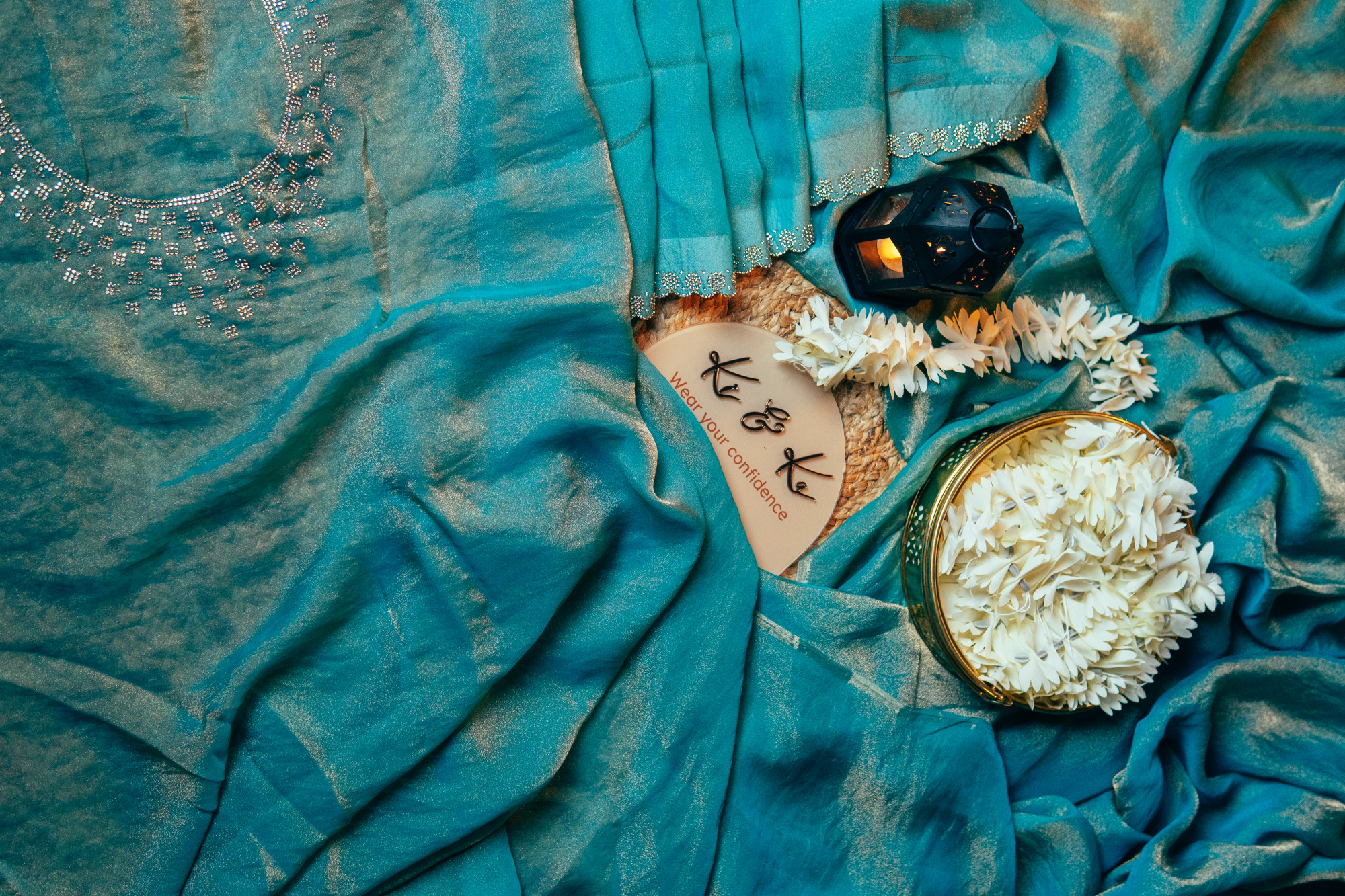 Ocean Glow Space Silk Saree