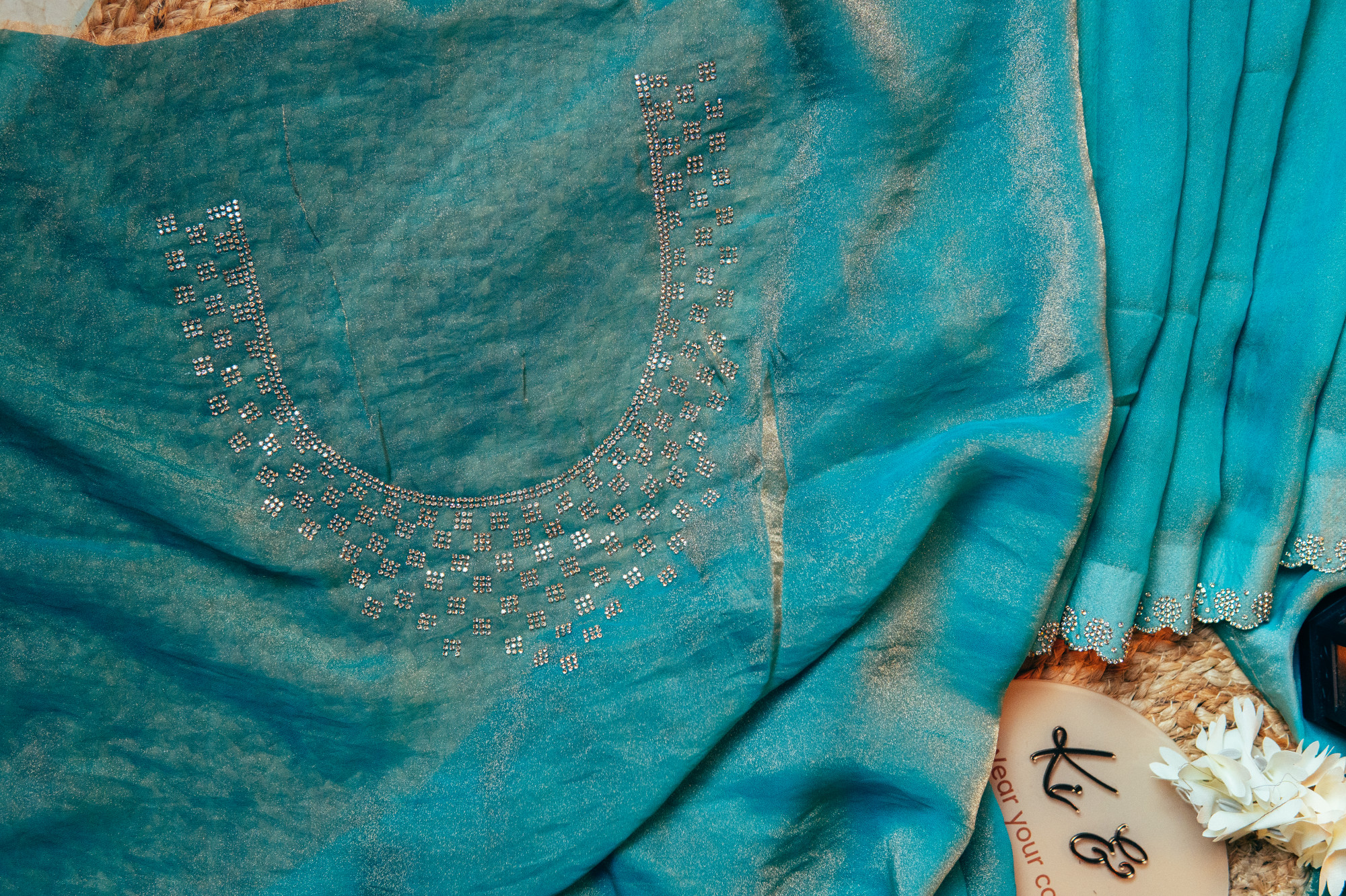 Ocean Glow Space Silk Saree