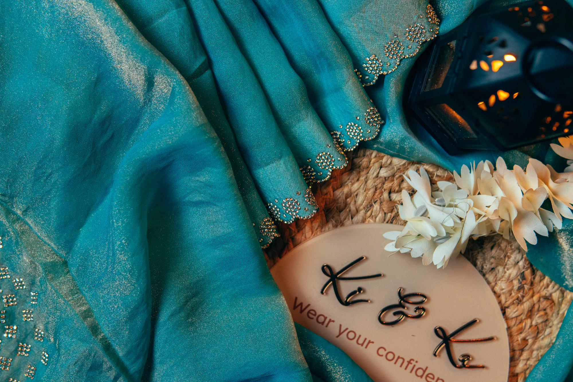 Ocean Glow Space Silk Saree