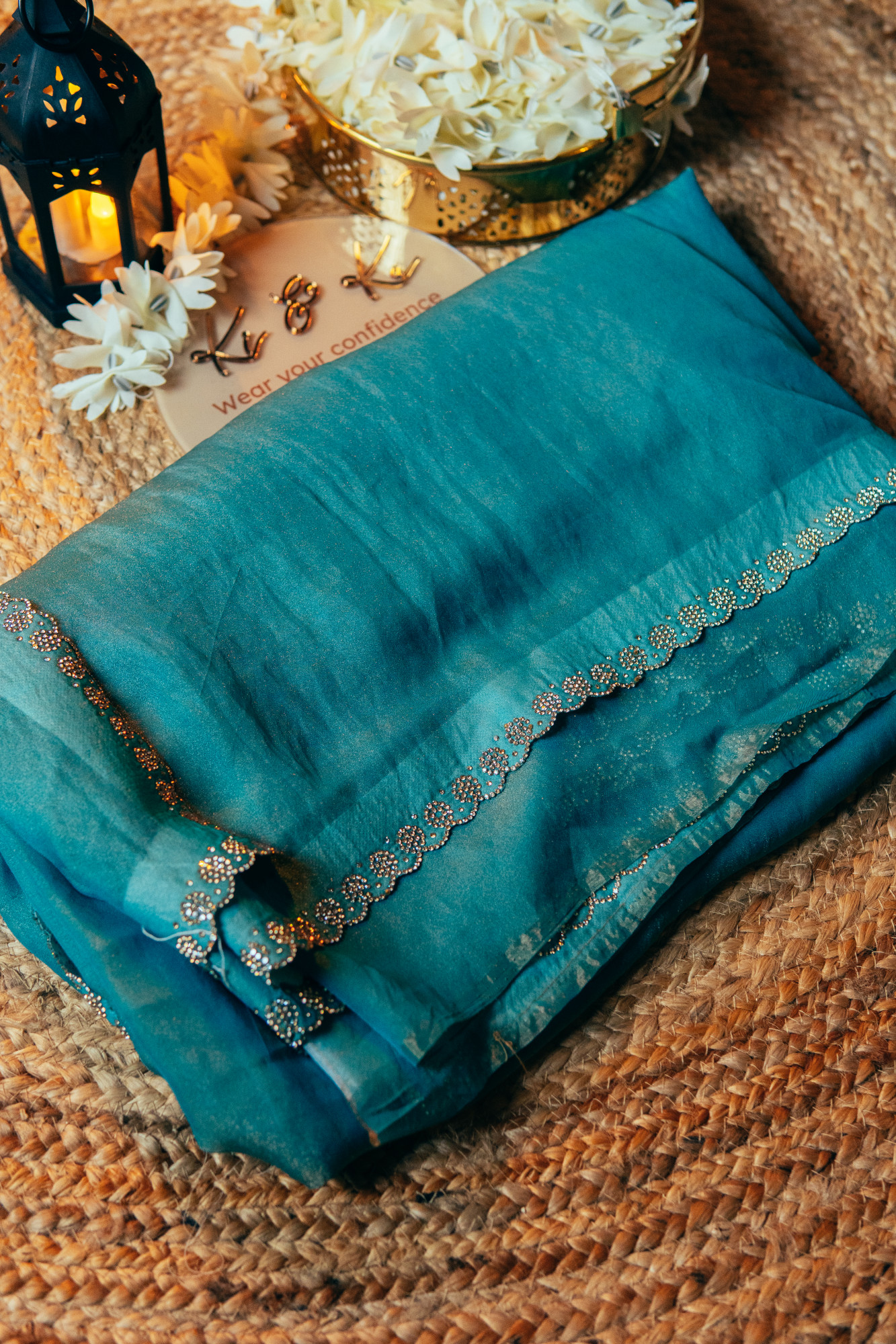 Ocean Glow Space Silk Saree