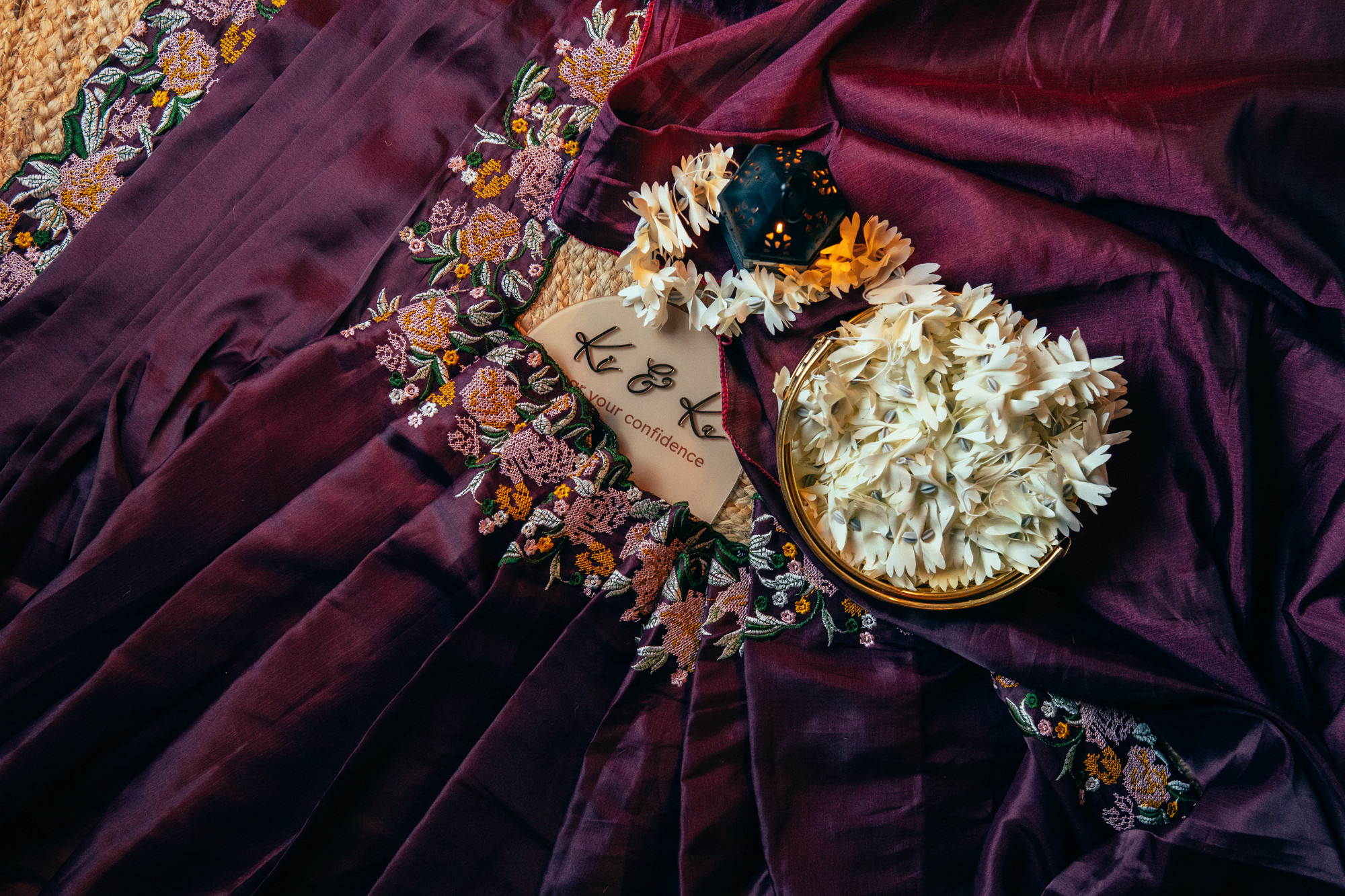 Fancy tussar silk saree with embroidery cutwork border