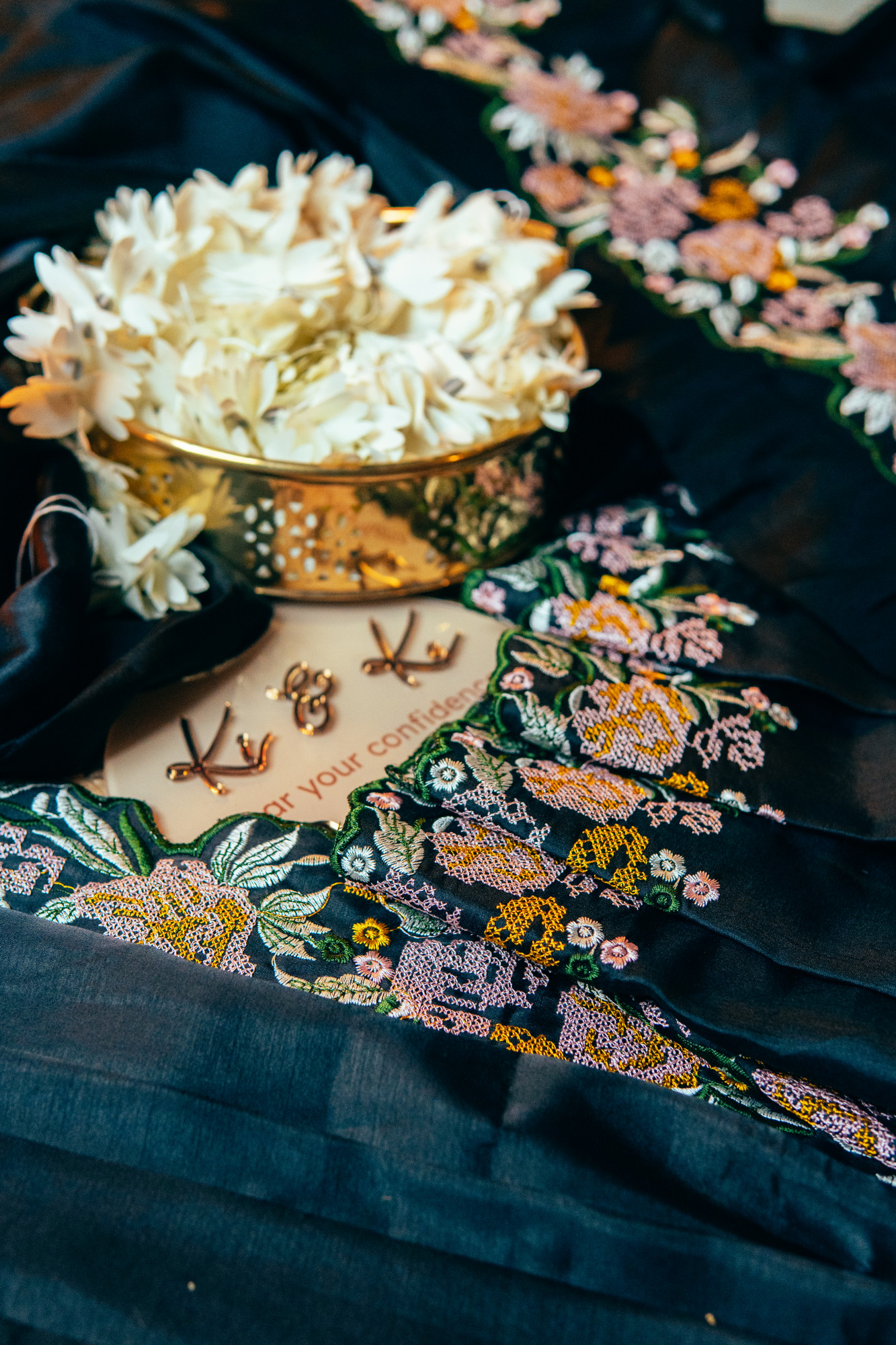 Fancy tussar silk saree with embroidery cutwork border