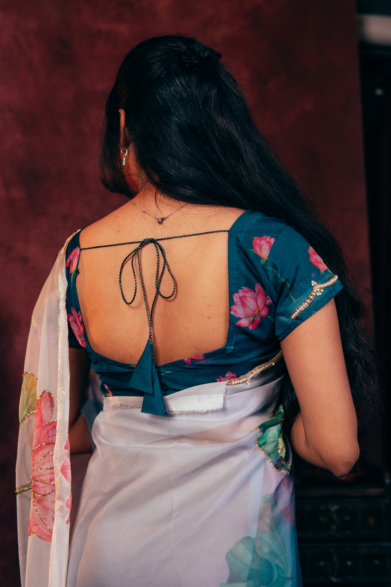 Lotus Whisper Organza silk saree