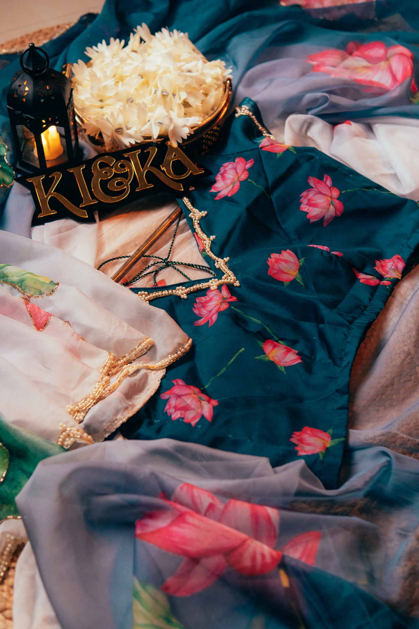 Lotus Whisper Organza silk saree