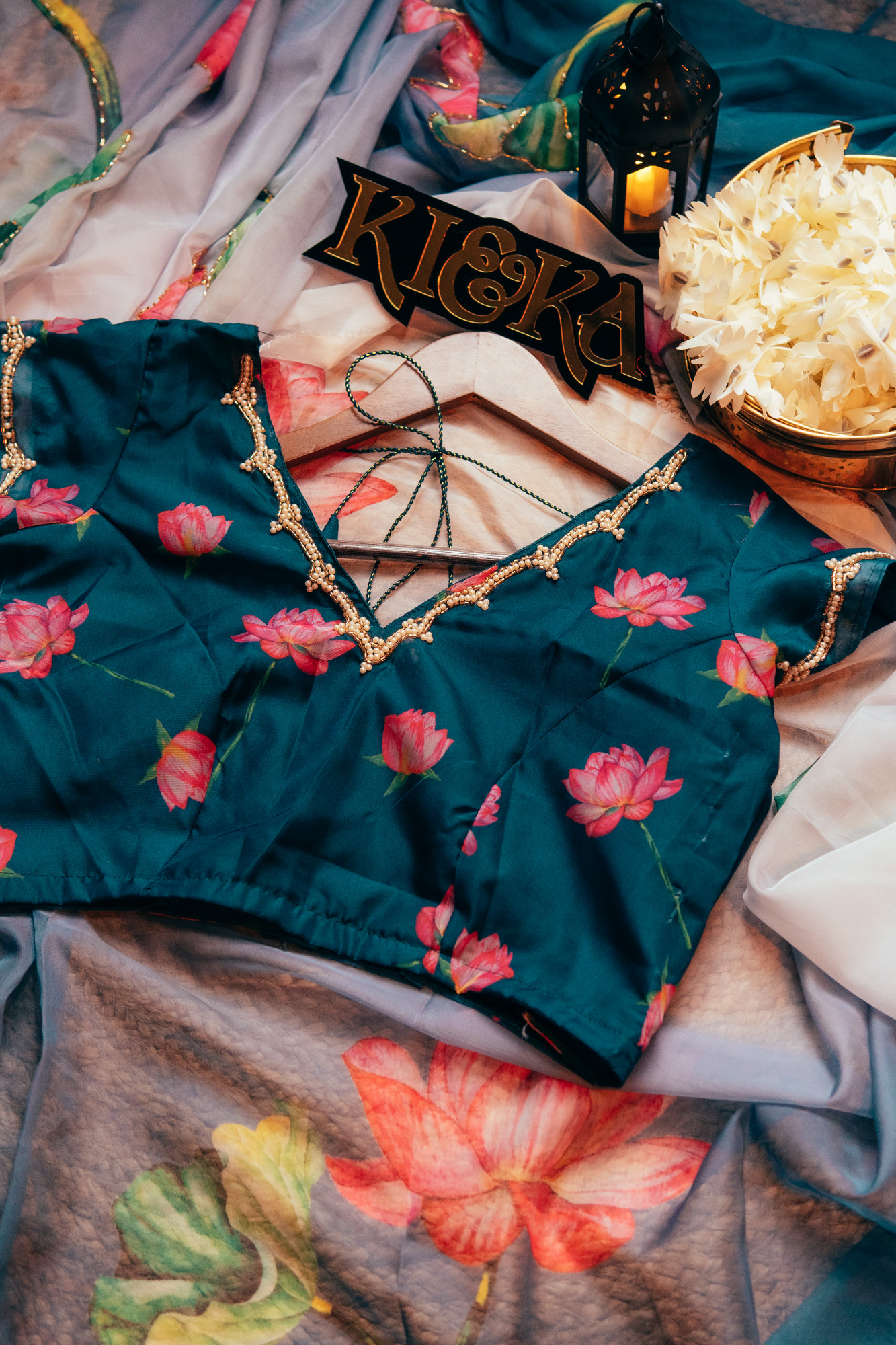 Lotus Whisper Organza silk saree