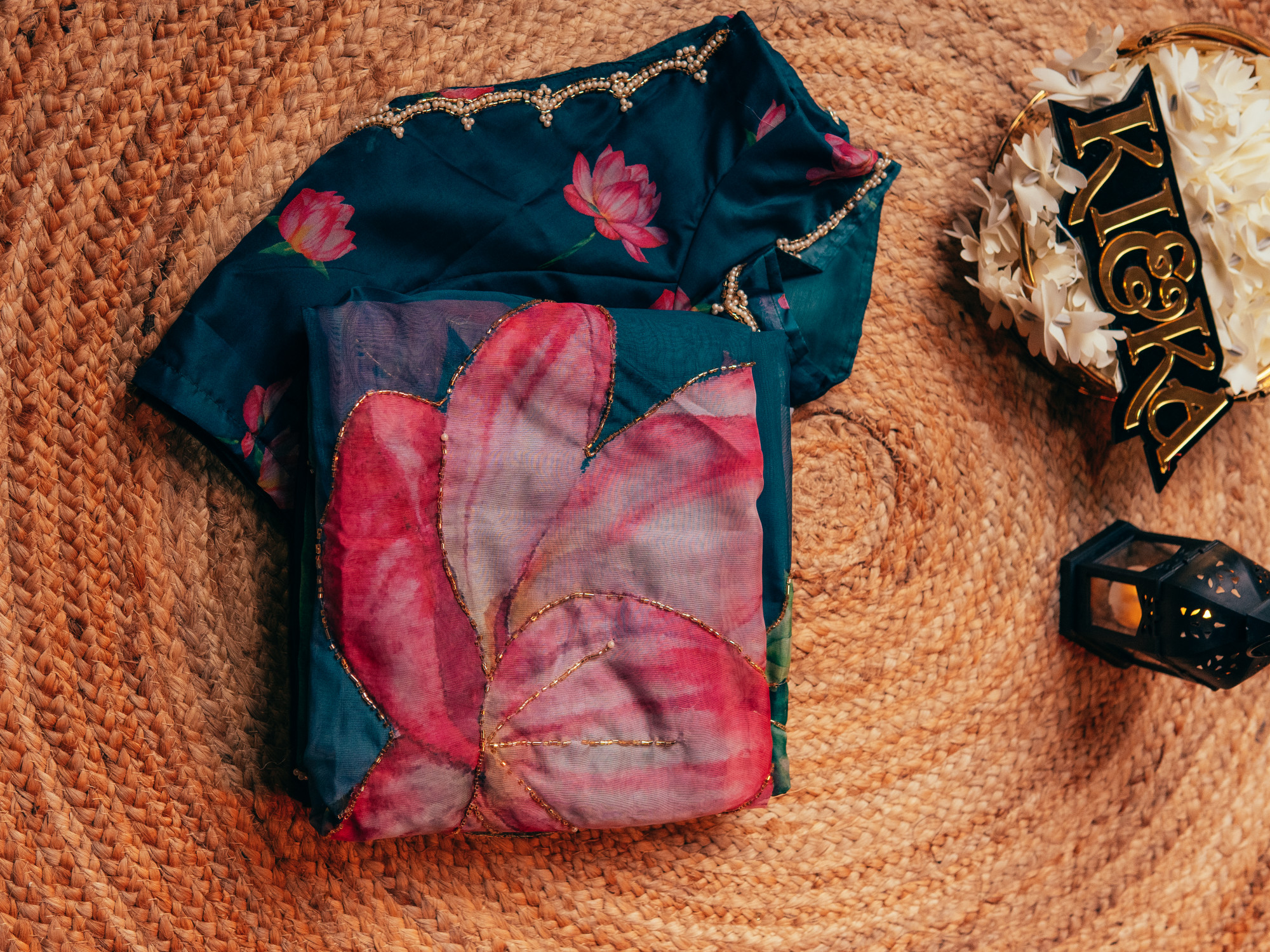 Lotus Whisper Organza silk saree