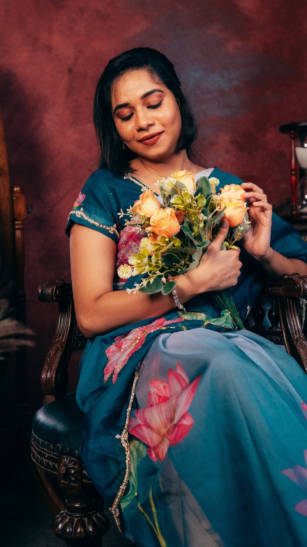 Lotus Whisper Organza silk saree