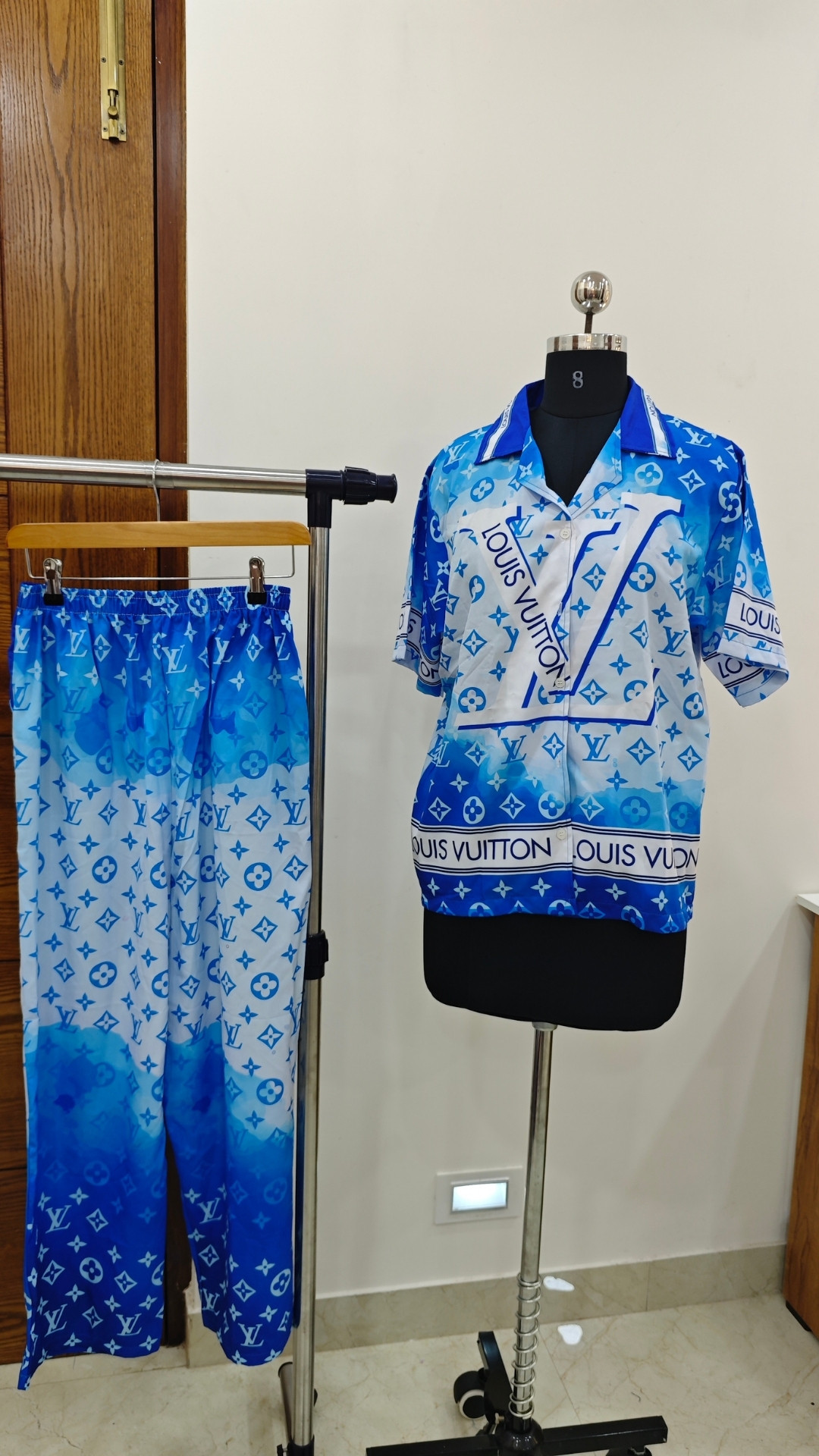 Azure Luxe Monogram Co-Ord Set