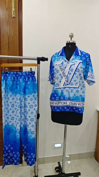 Image of Azure Luxe Monogram Co-Ord Set