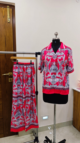 Image of Scarlet Baroque Luxe Co-Ord Set