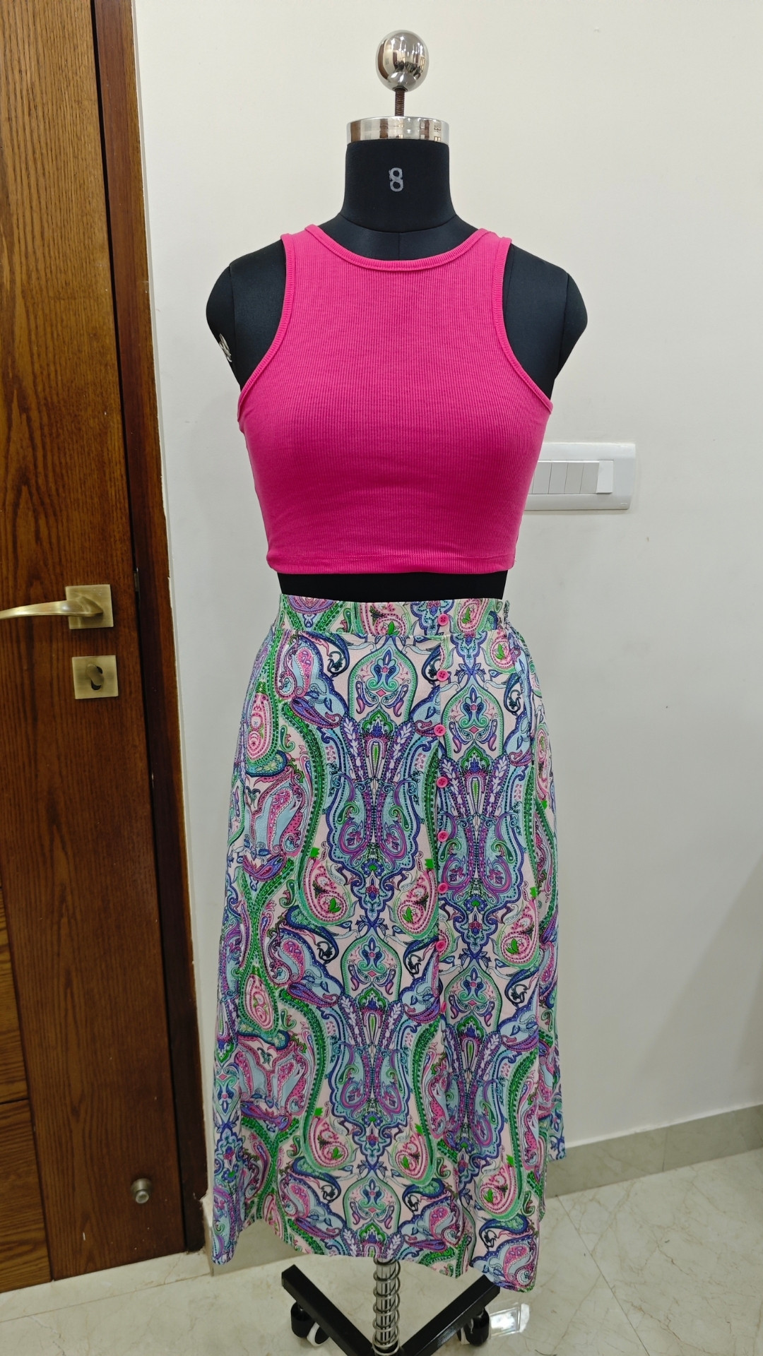 Blossom Paisley Flow Midi Skirt